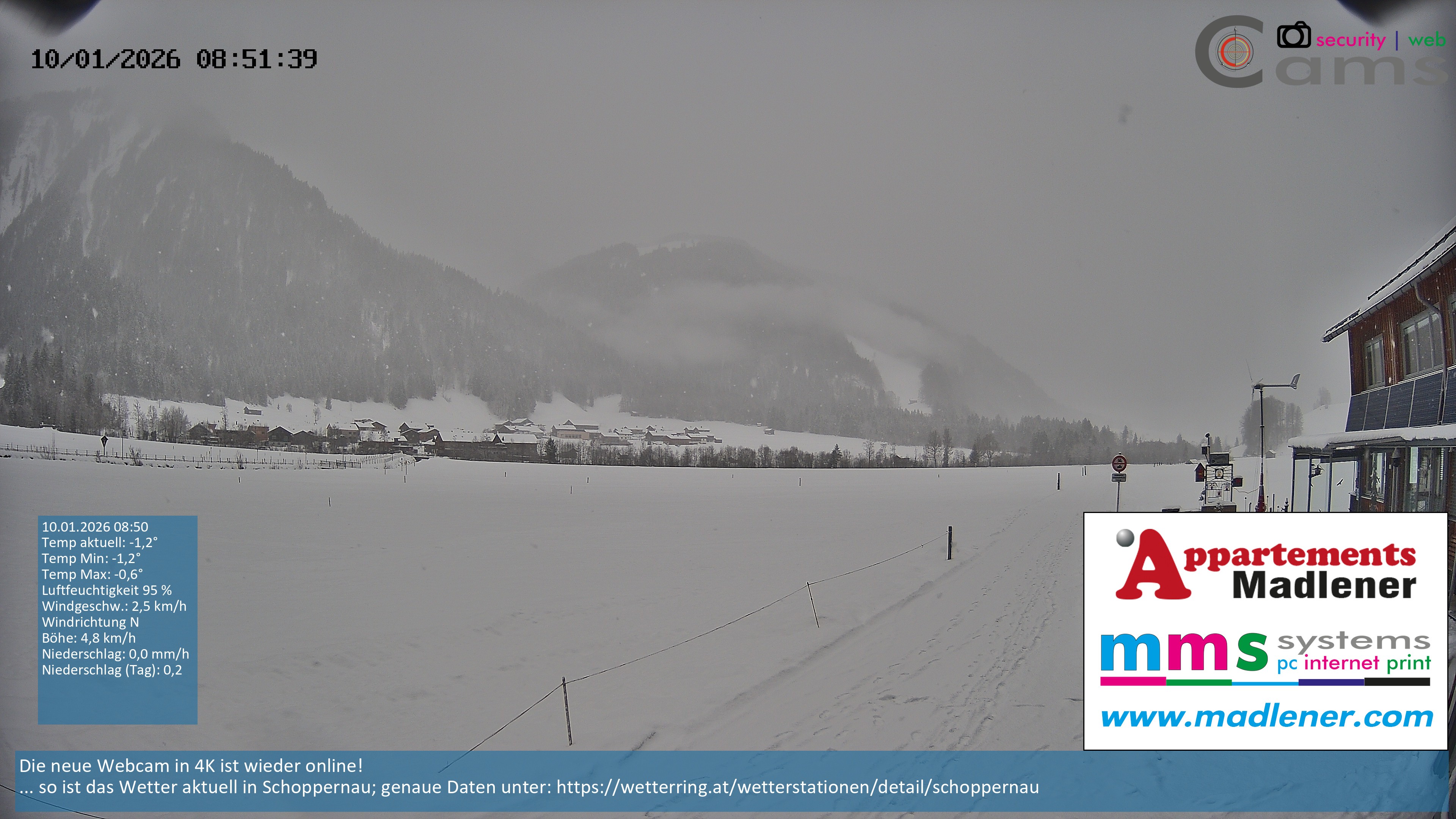 Archiv Foto Webcam Schoppernau Unterdorf im Bregenzerwald