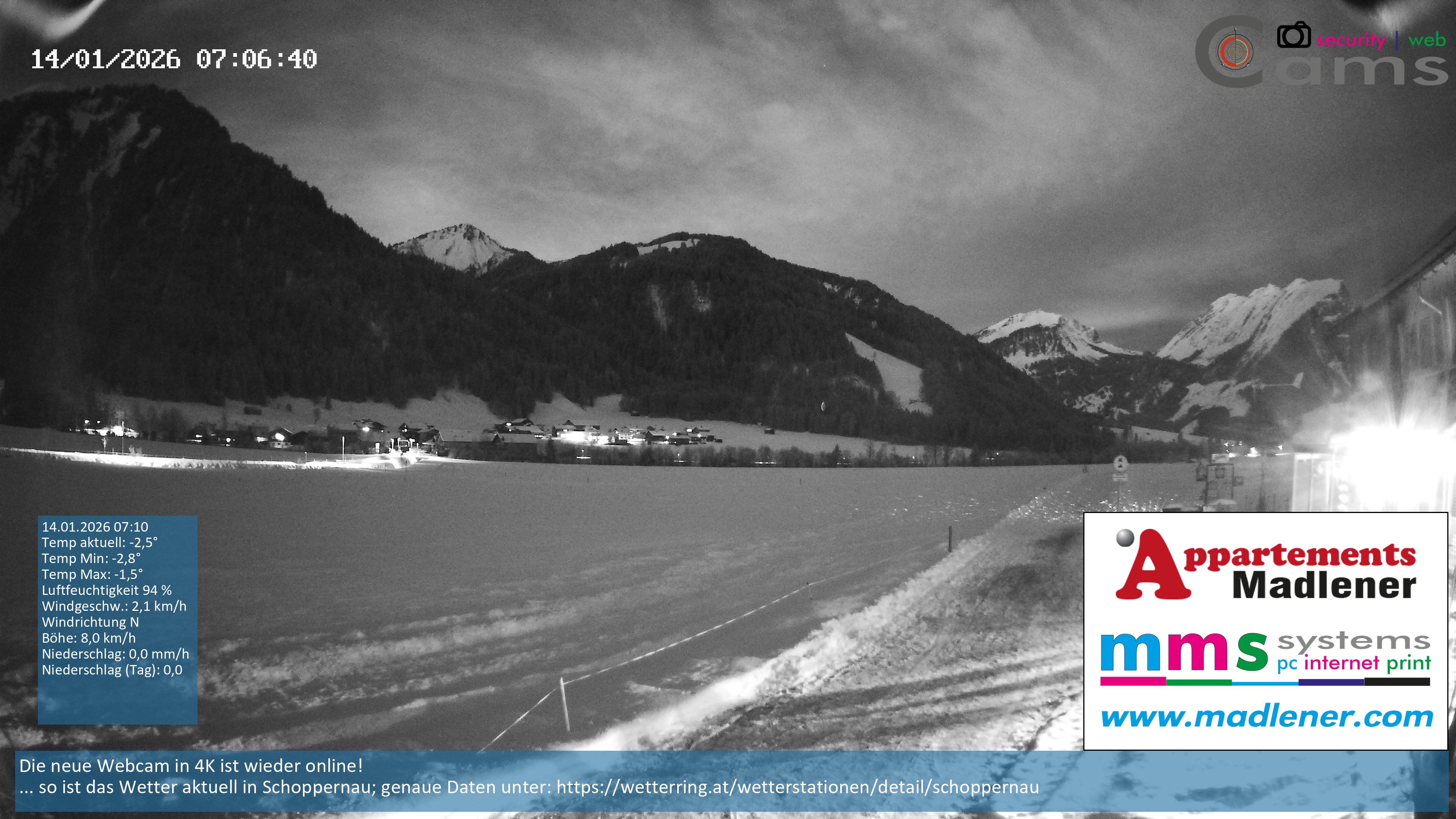 Archiv Foto Webcam Schoppernau Unterdorf im Bregenzerwald