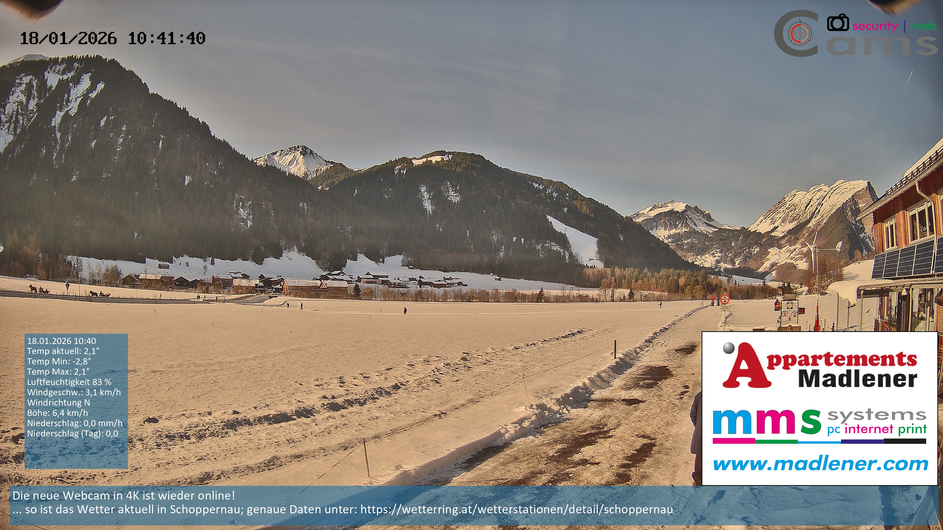 Archiv Foto Webcam Schoppernau Unterdorf im Bregenzerwald