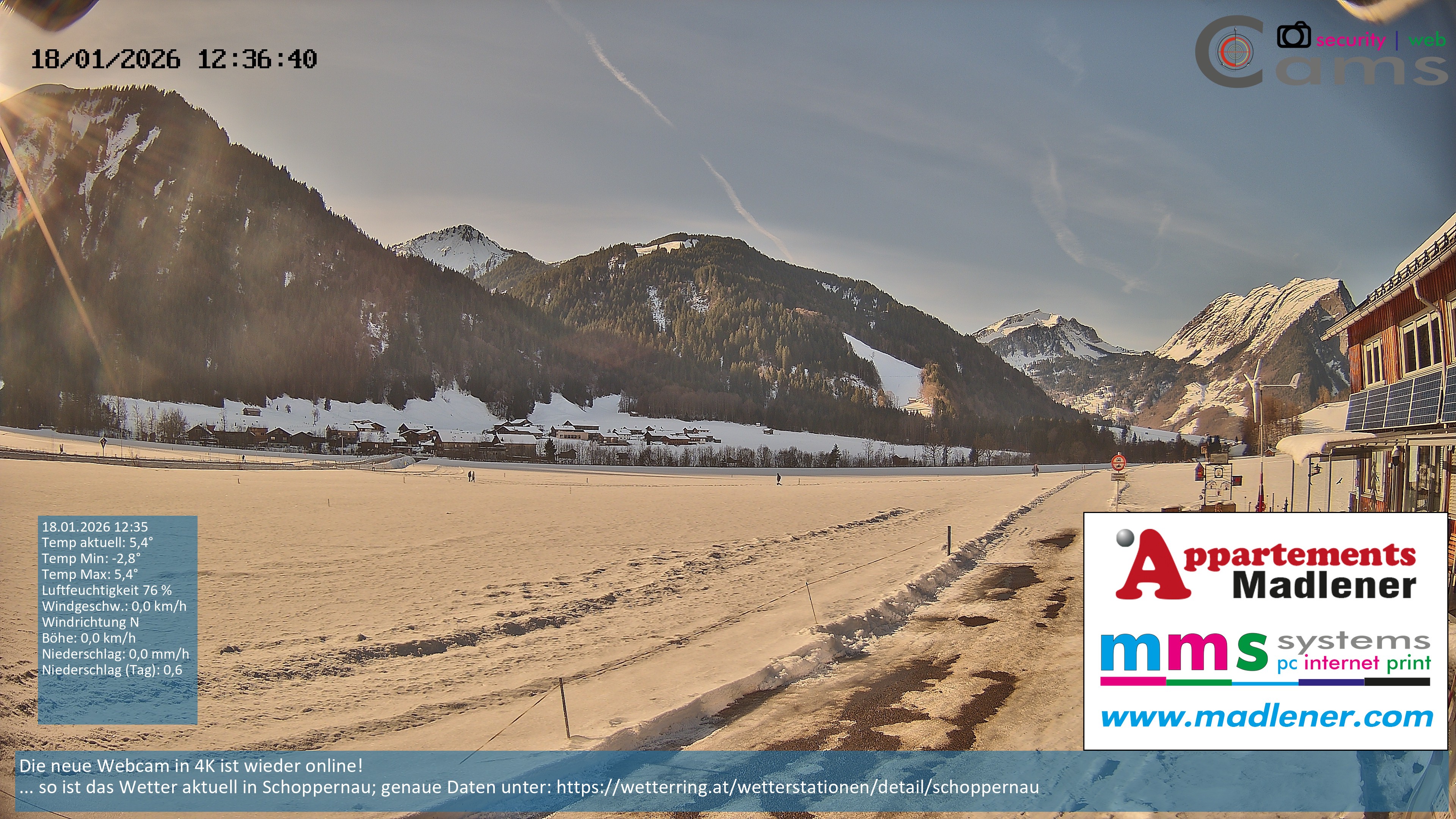 Archiv Foto Webcam Schoppernau Unterdorf im Bregenzerwald