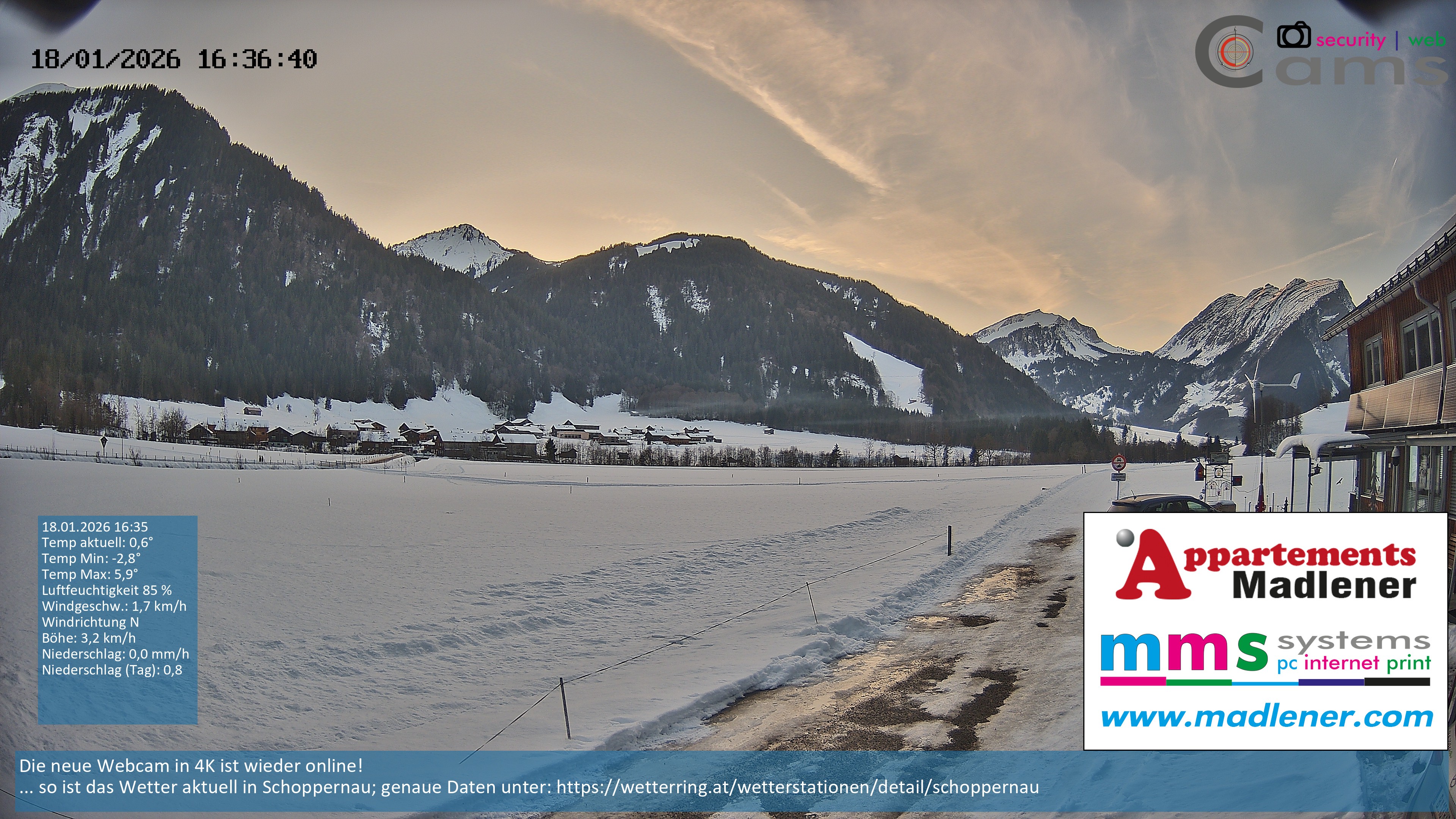 Archiv Foto Webcam Schoppernau Unterdorf im Bregenzerwald