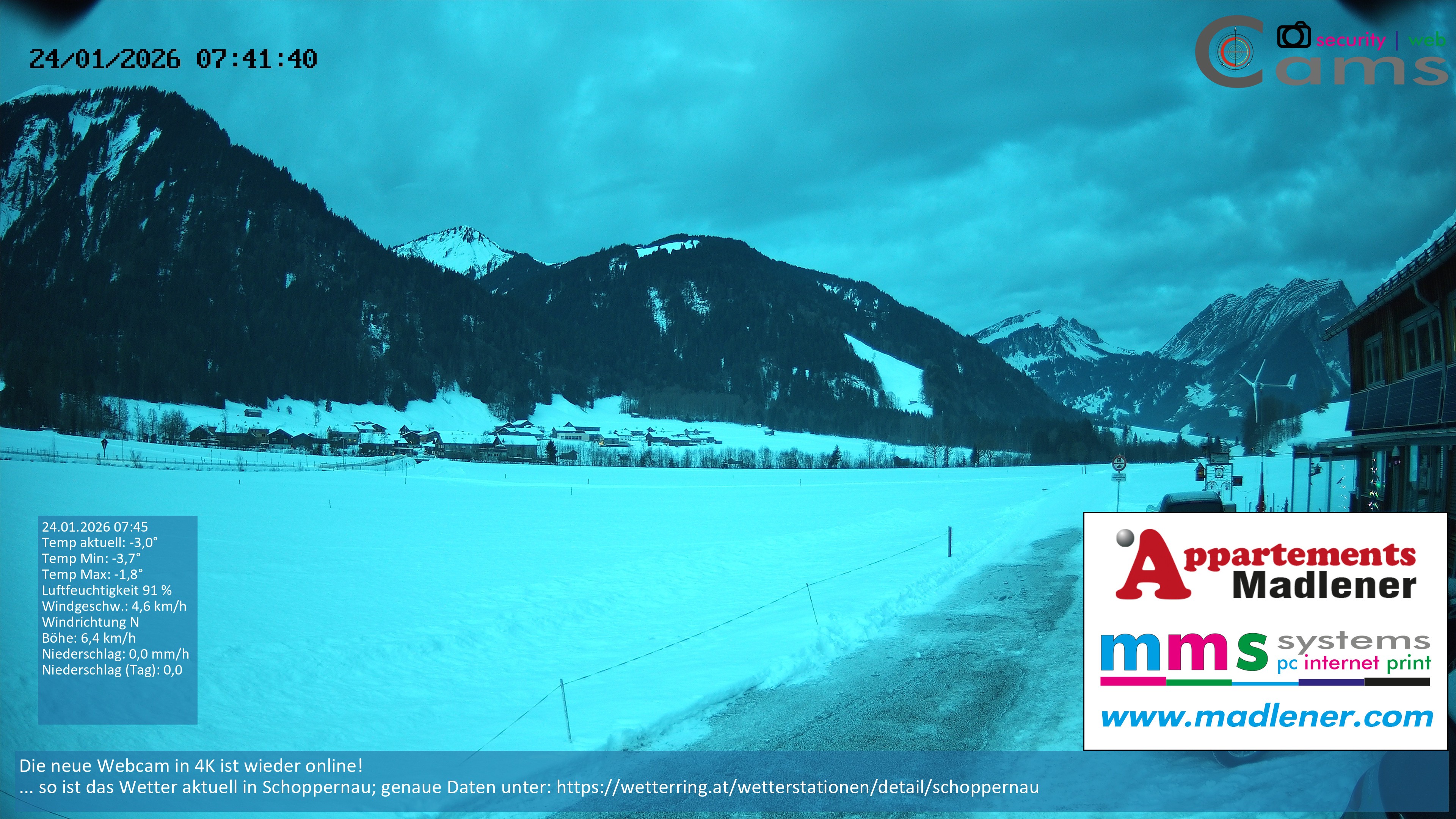 Archived image Webcam Schoppernau lower valley in the Bregenzerwald