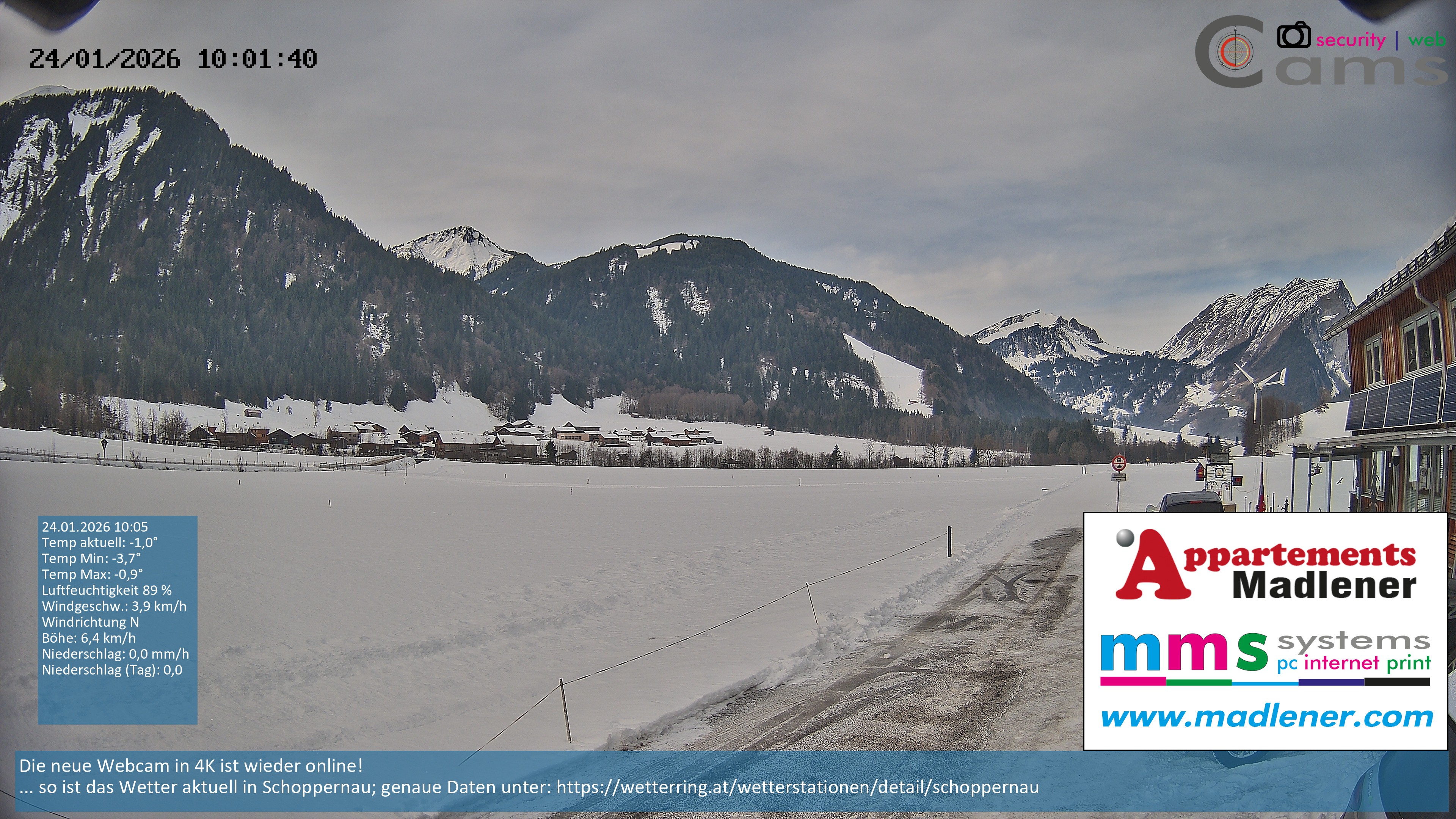 Archived image Webcam Schoppernau lower valley in the Bregenzerwald