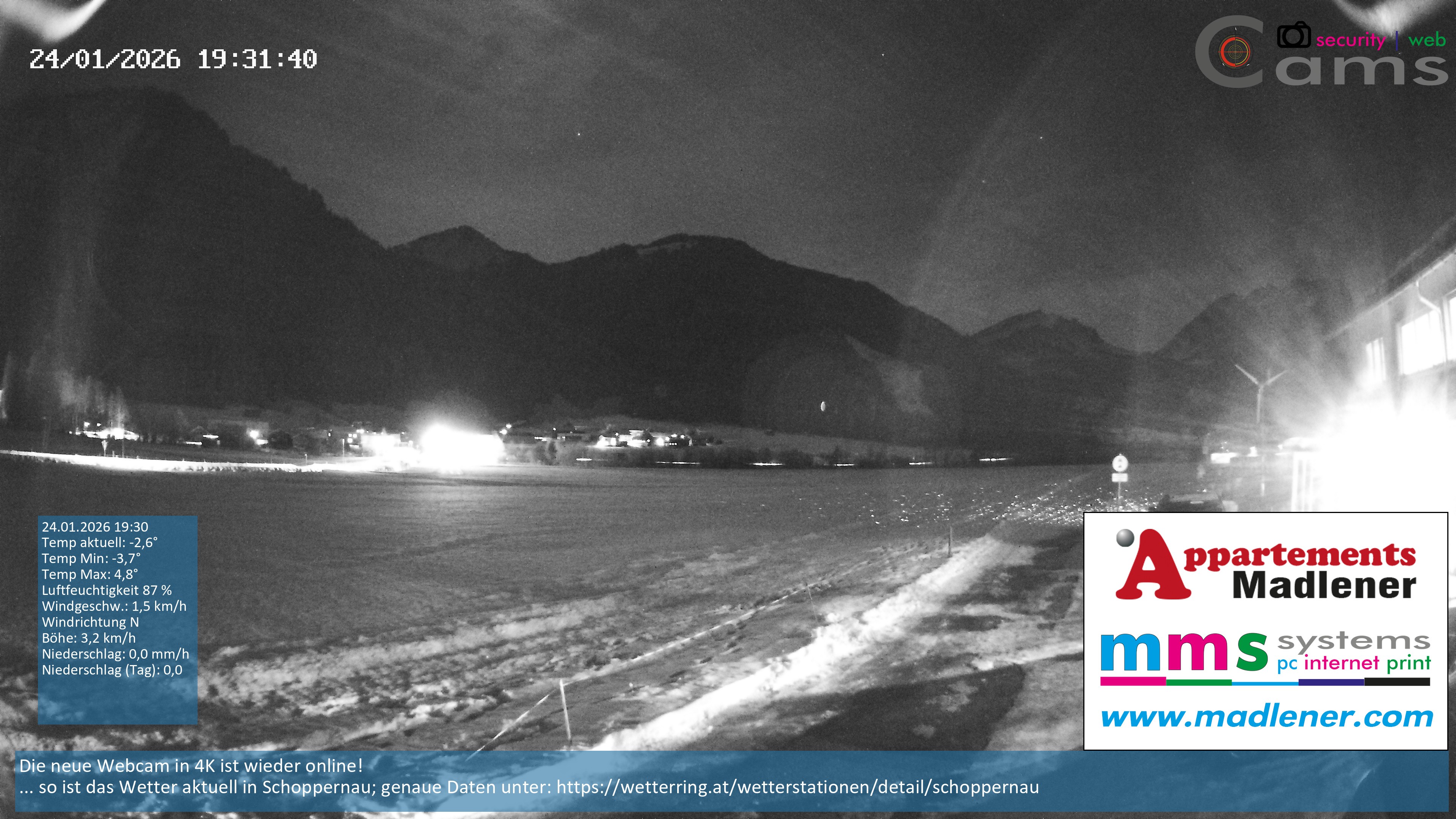 Archived image Webcam Schoppernau lower valley in the Bregenzerwald
