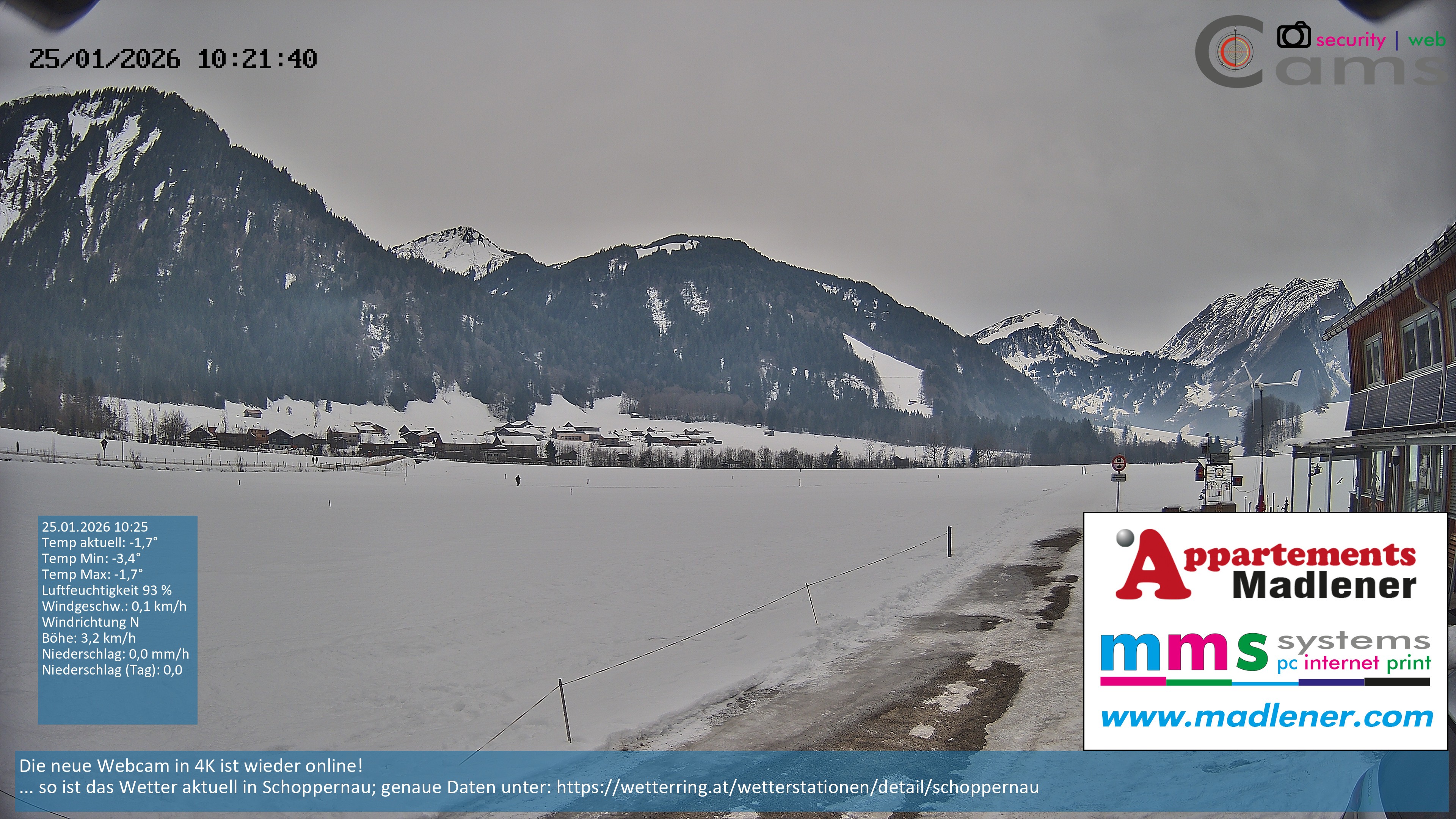 Archiv Foto Webcam Schoppernau Unterdorf im Bregenzerwald