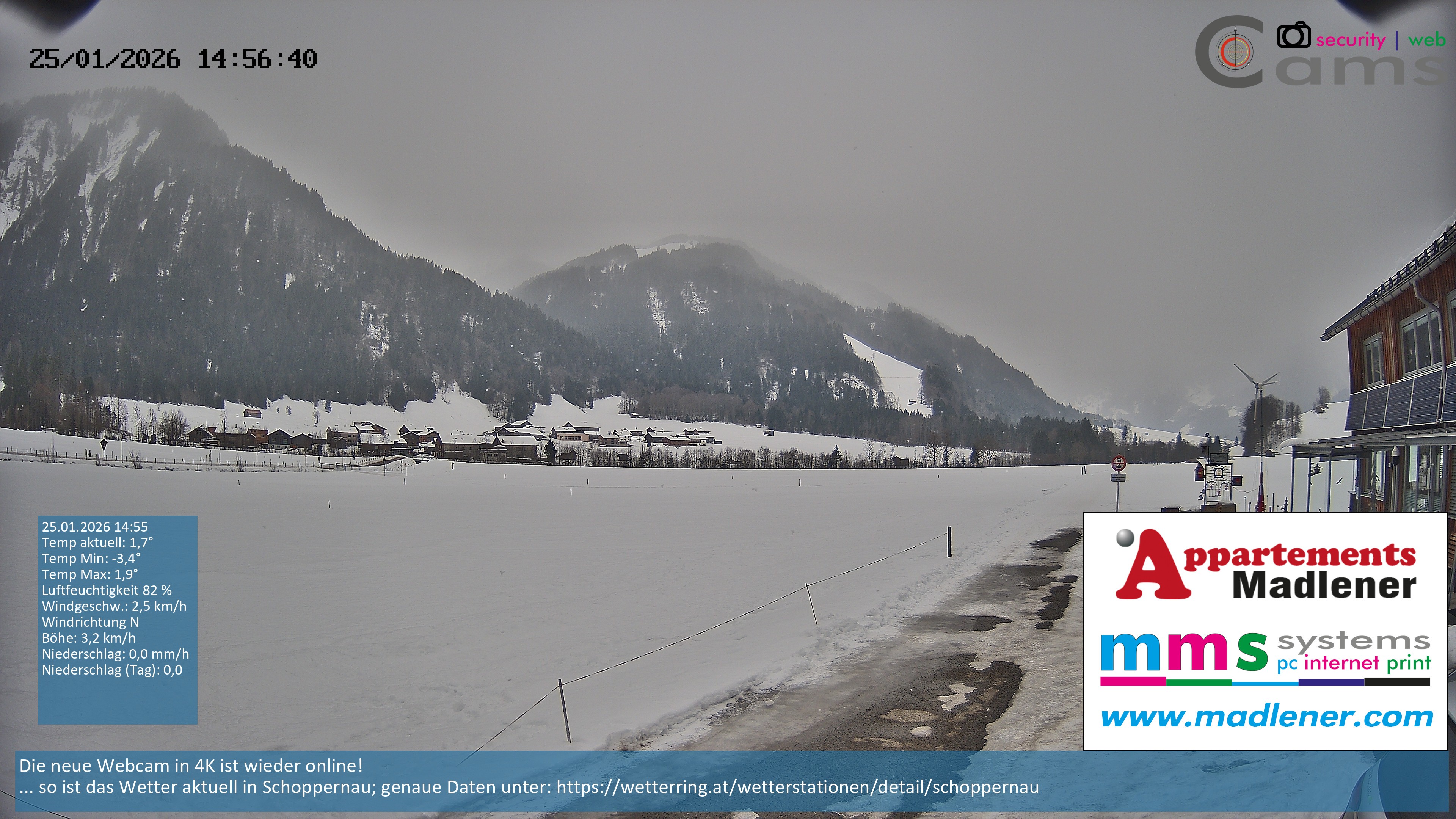 Archiv Foto Webcam Schoppernau Unterdorf im Bregenzerwald