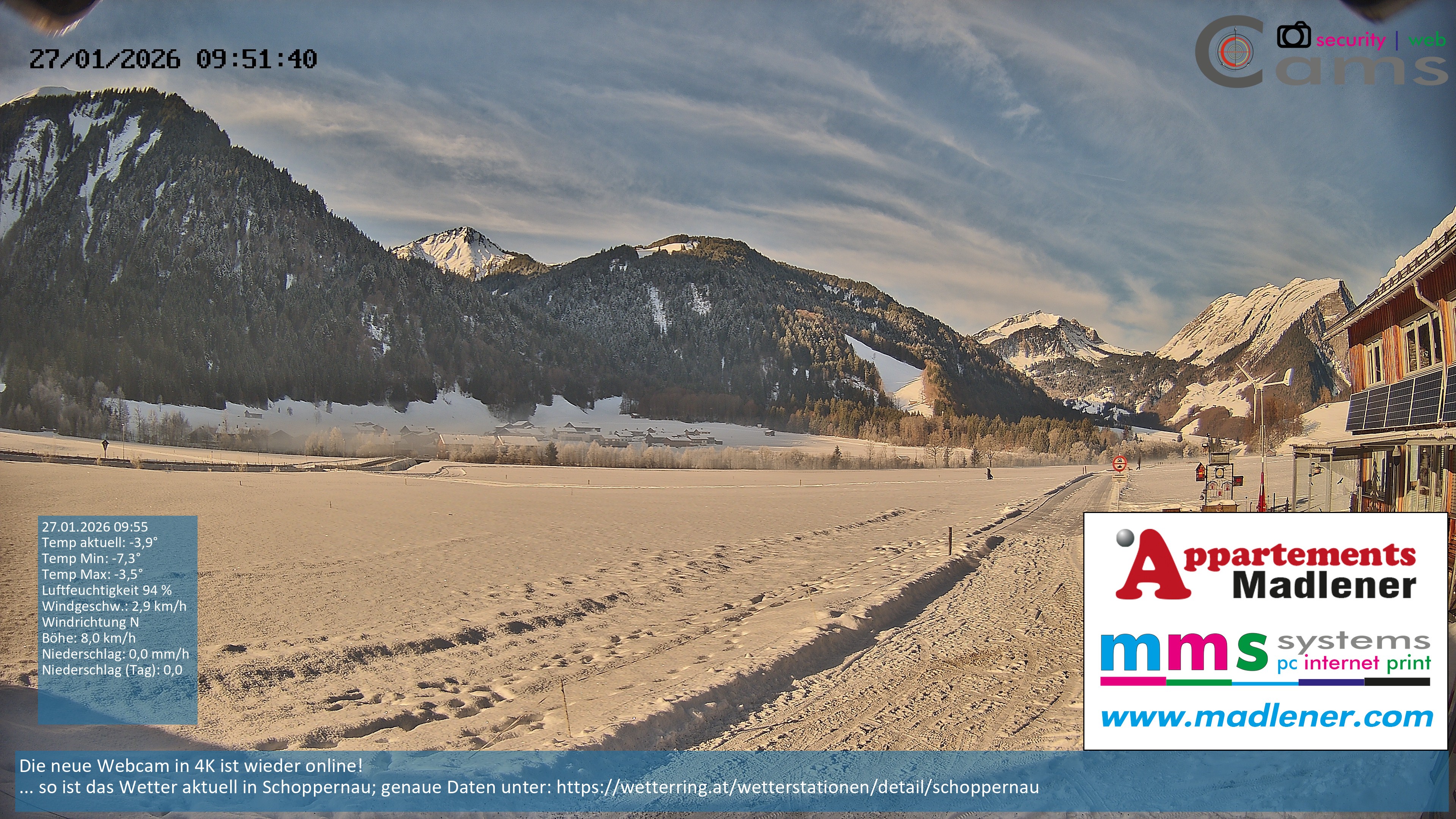 Archiv Foto Webcam Schoppernau Unterdorf im Bregenzerwald