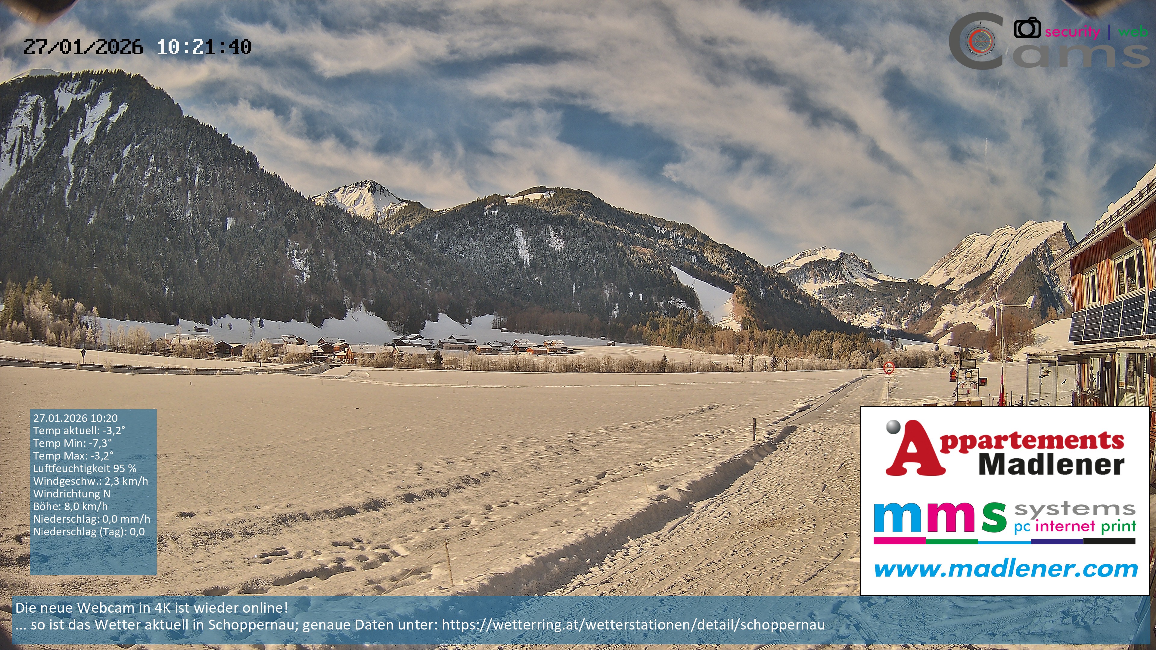 Archiv Foto Webcam Schoppernau Unterdorf im Bregenzerwald