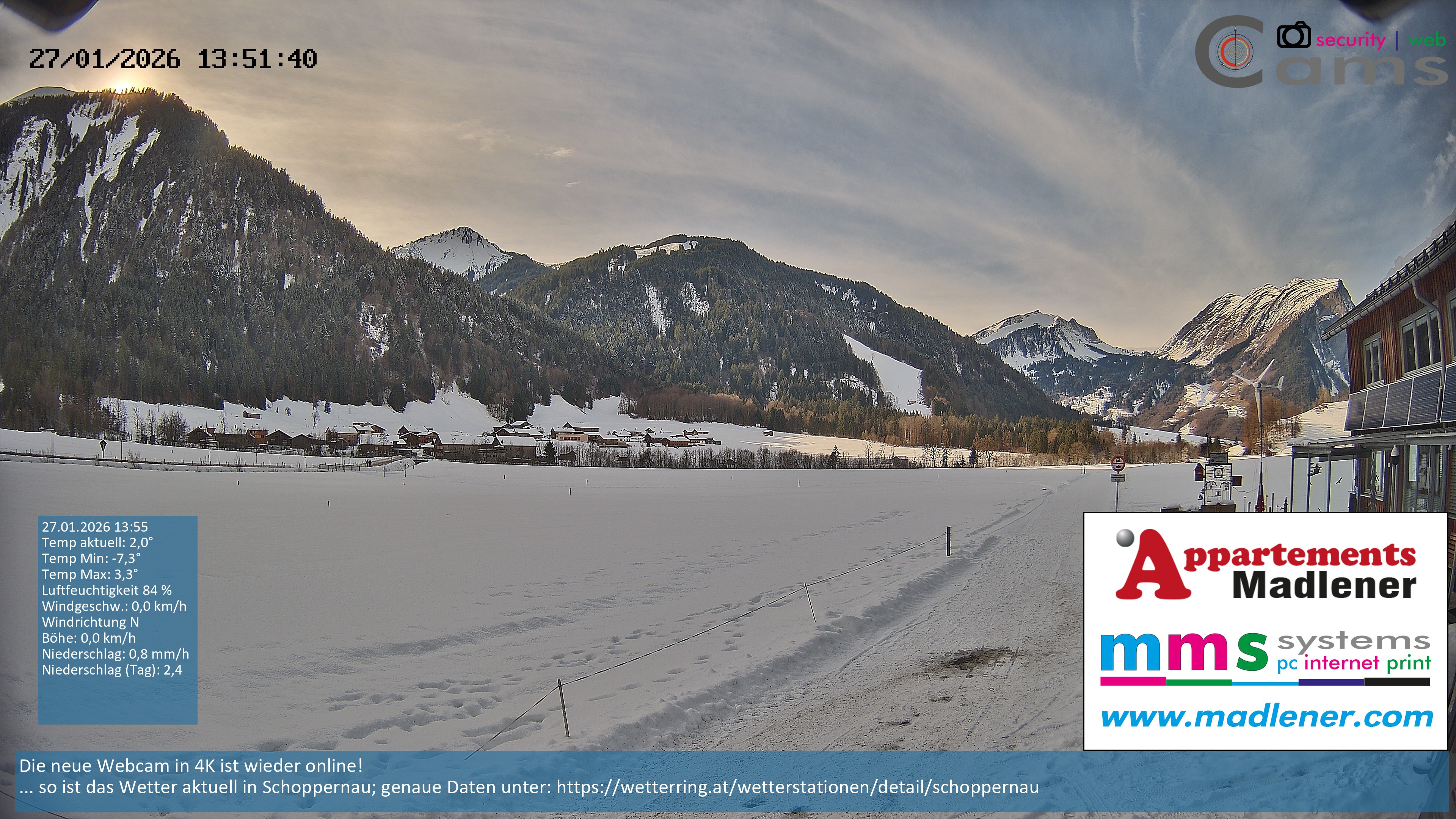 Archiv Foto Webcam Schoppernau Unterdorf im Bregenzerwald