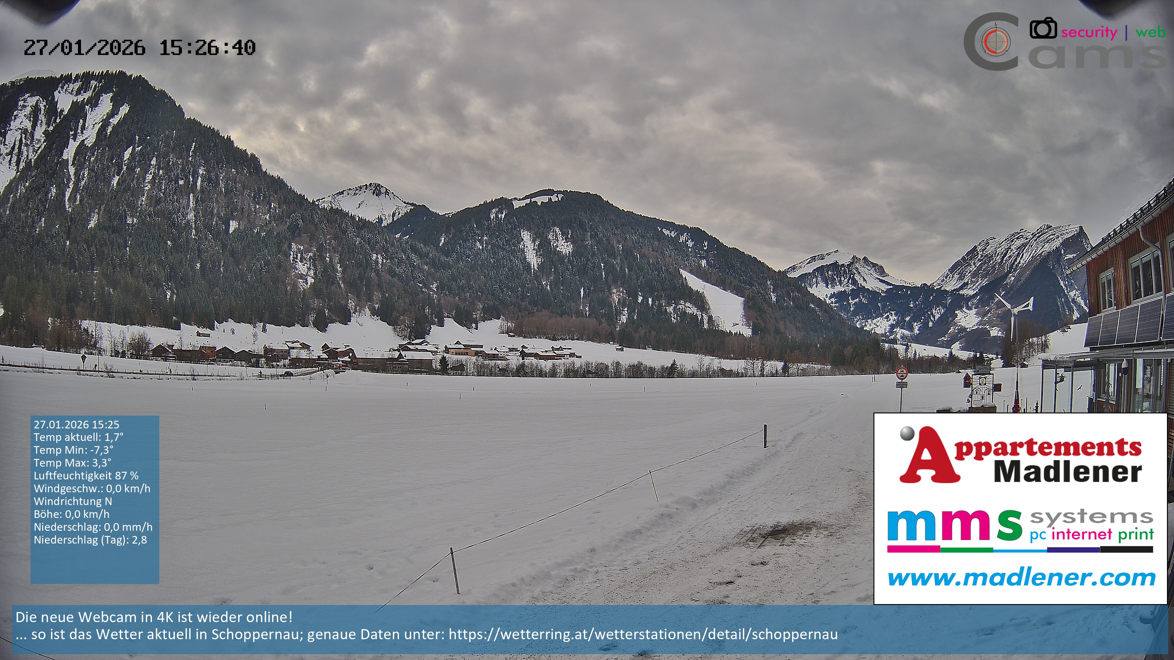 Archiv Foto Webcam Schoppernau Unterdorf im Bregenzerwald