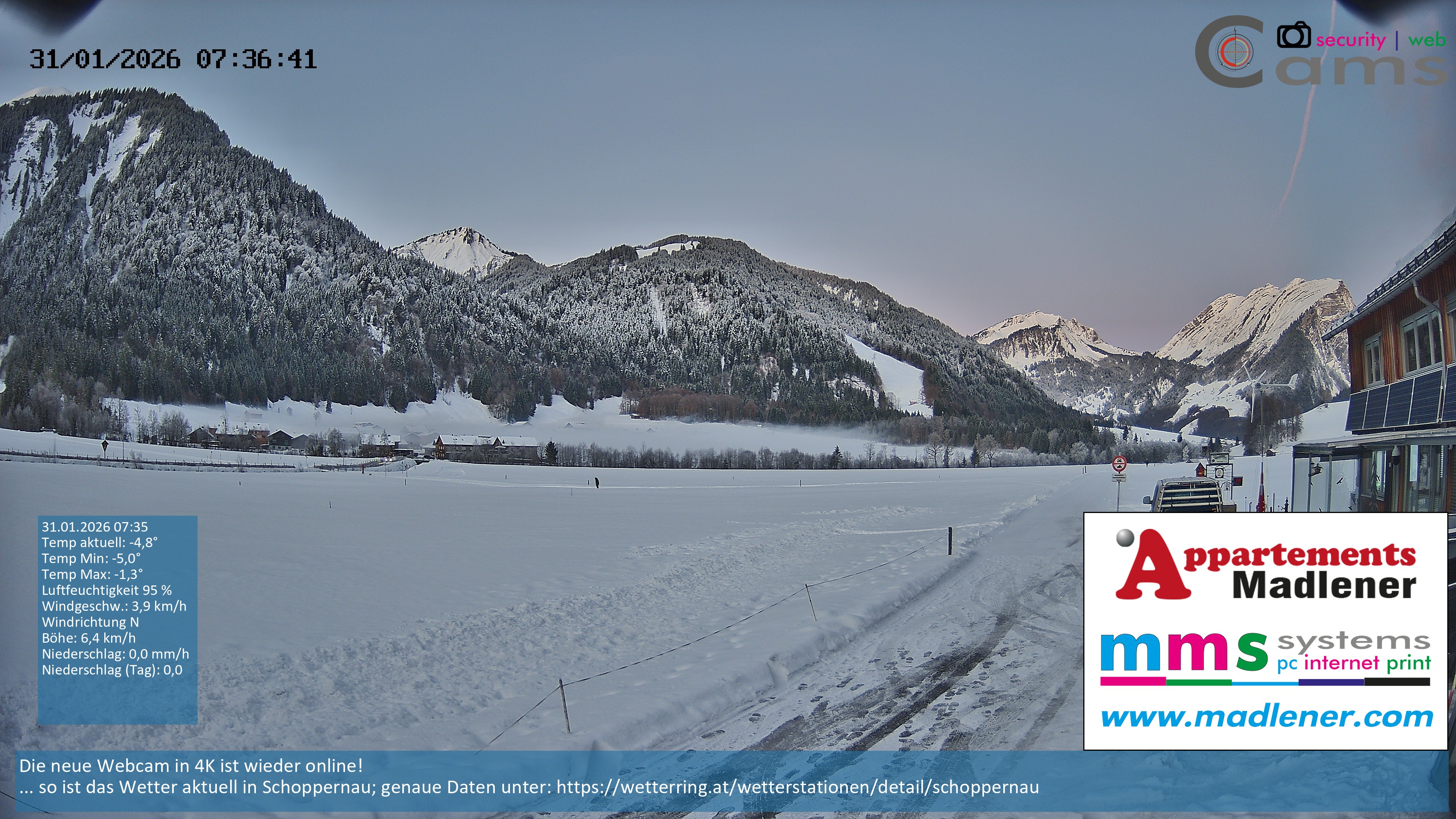 Archiv Foto Webcam Schoppernau Unterdorf im Bregenzerwald