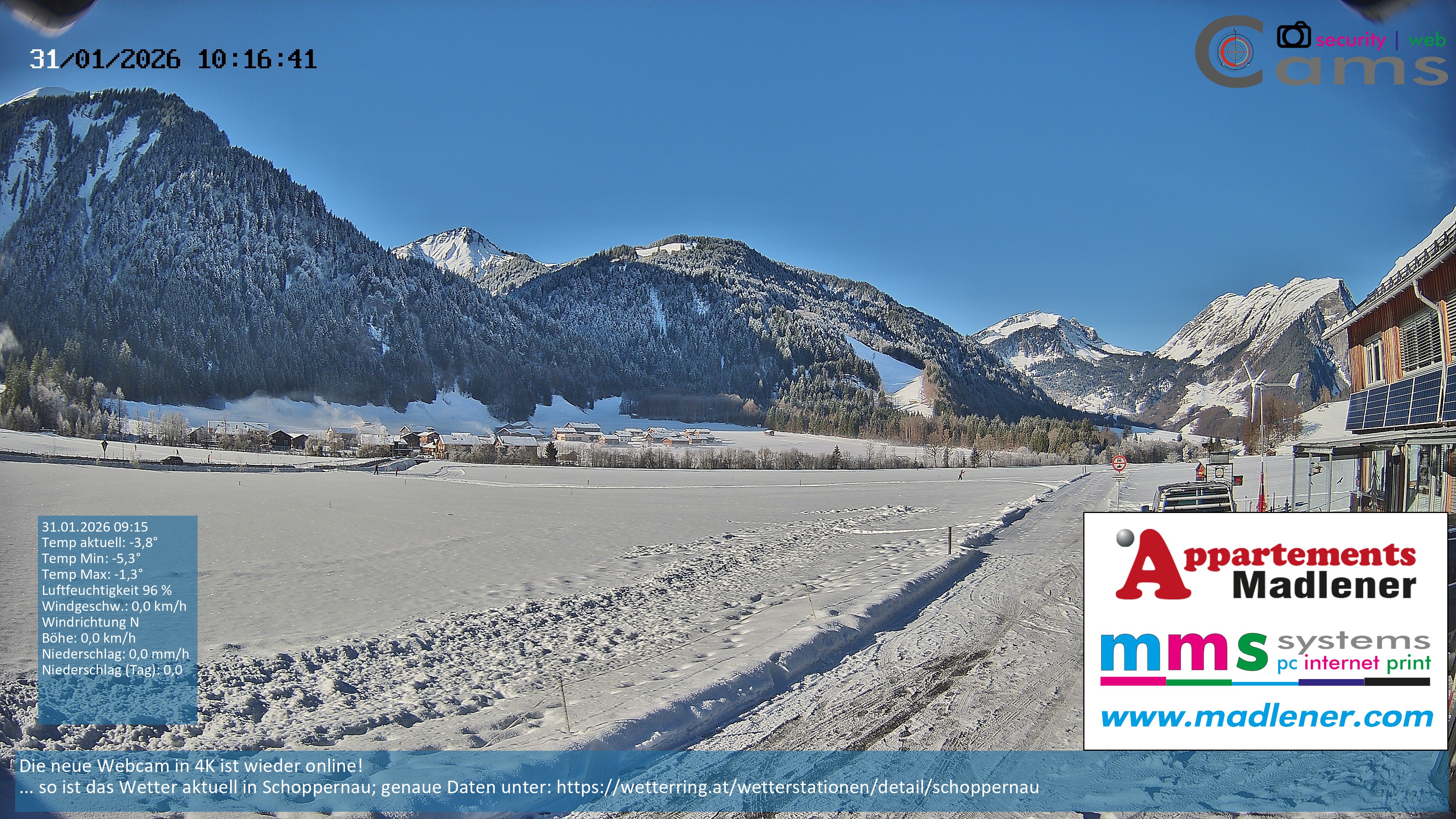Archiv Foto Webcam Schoppernau Unterdorf im Bregenzerwald