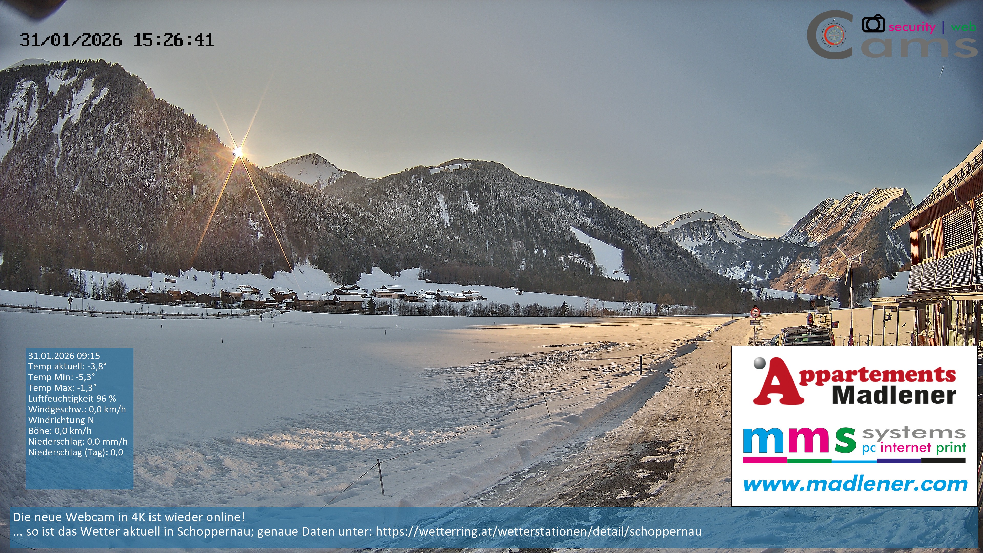 Archiv Foto Webcam Schoppernau Unterdorf im Bregenzerwald