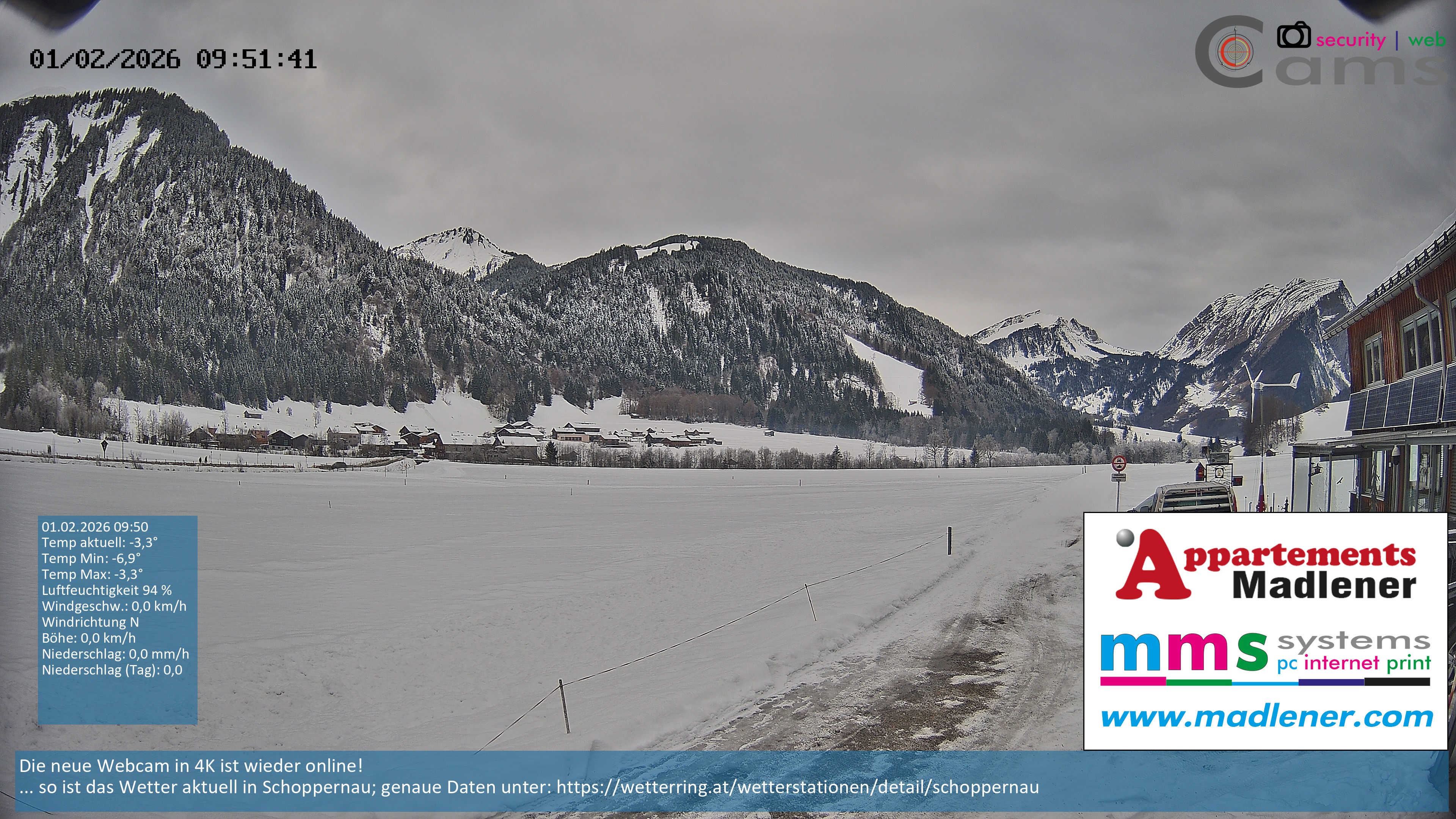 Archiv Foto Webcam Schoppernau Unterdorf im Bregenzerwald