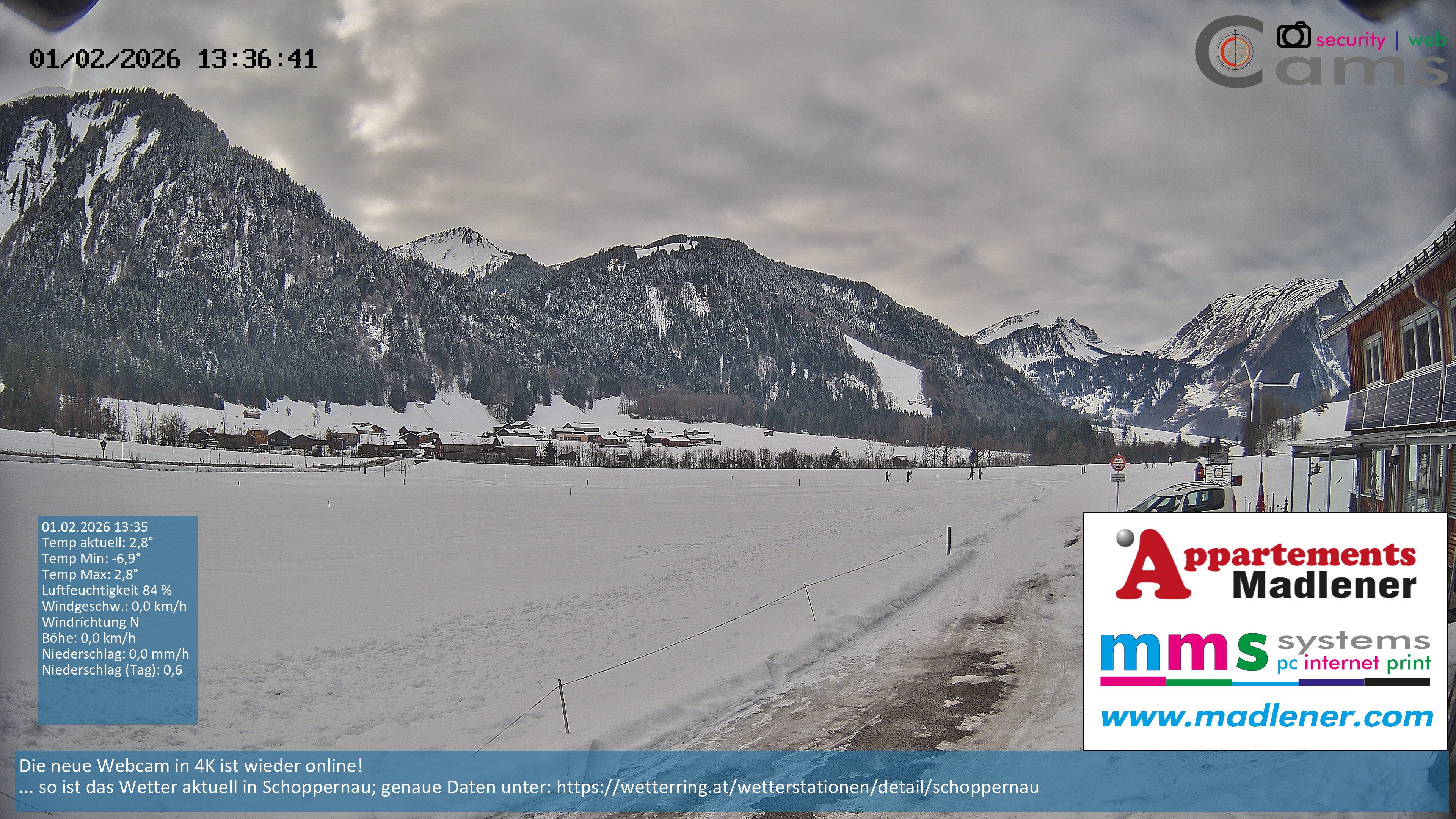 Archiv Foto Webcam Schoppernau Unterdorf im Bregenzerwald