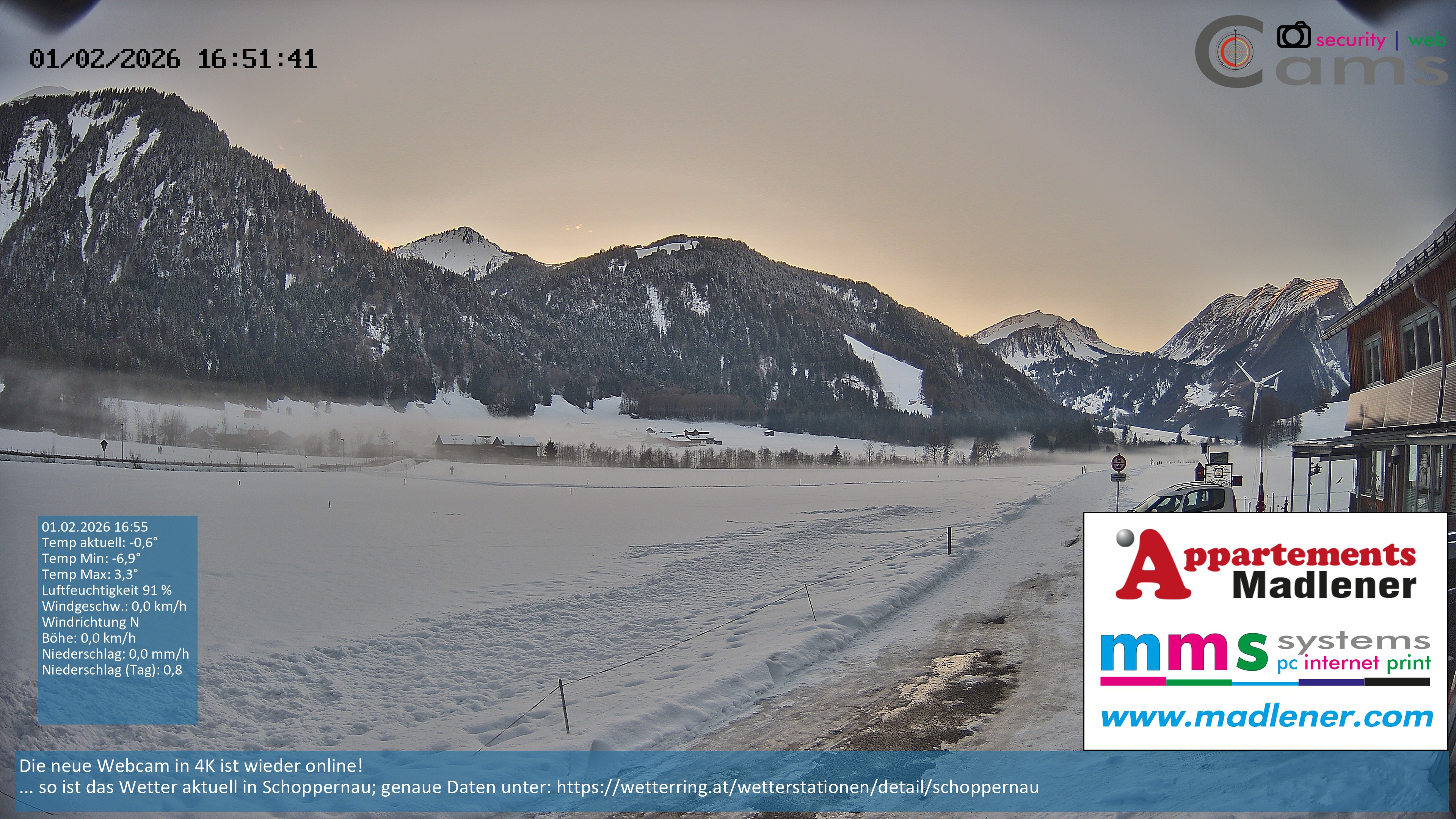 Archiv Foto Webcam Schoppernau Unterdorf im Bregenzerwald