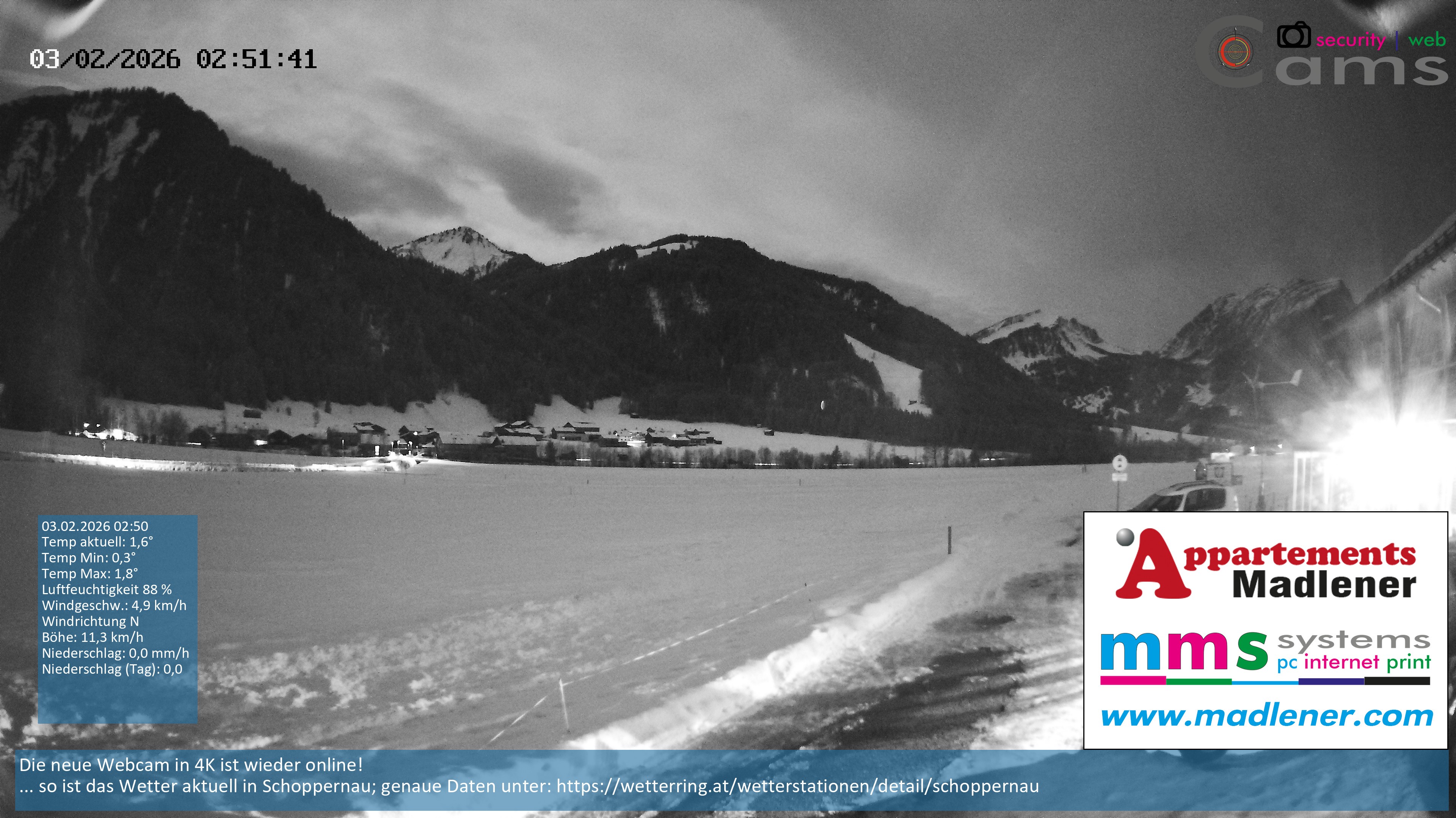 Archiv Foto Webcam Schoppernau Unterdorf im Bregenzerwald