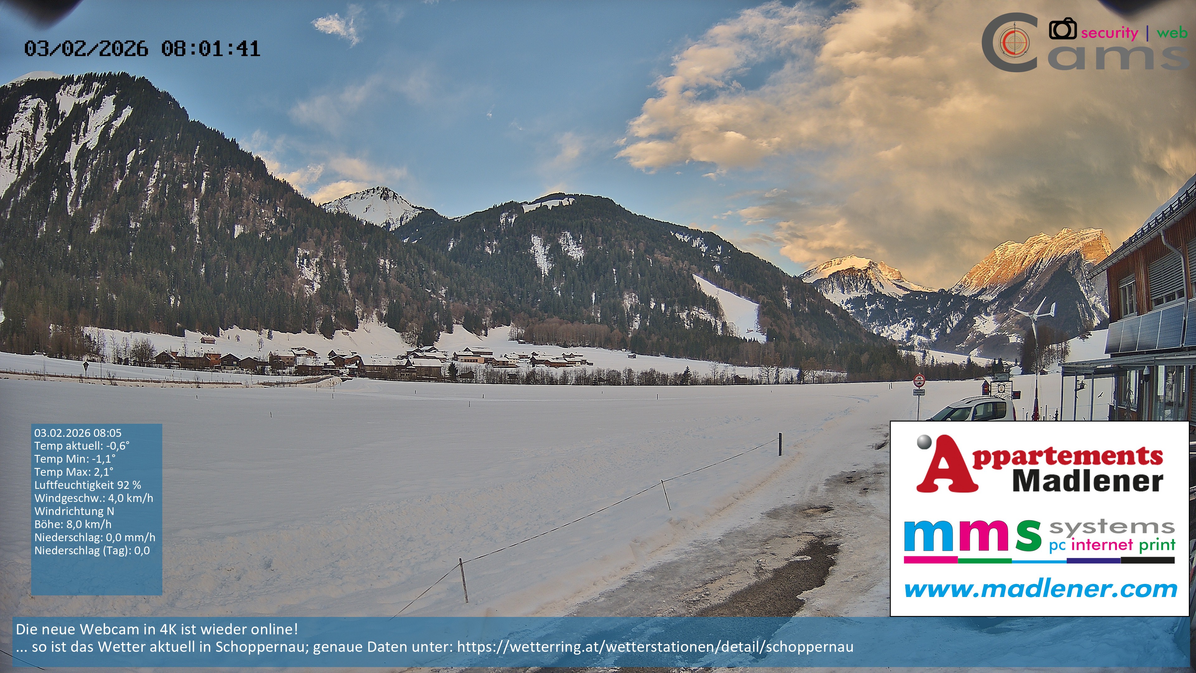 Archiv Foto Webcam Schoppernau Unterdorf im Bregenzerwald