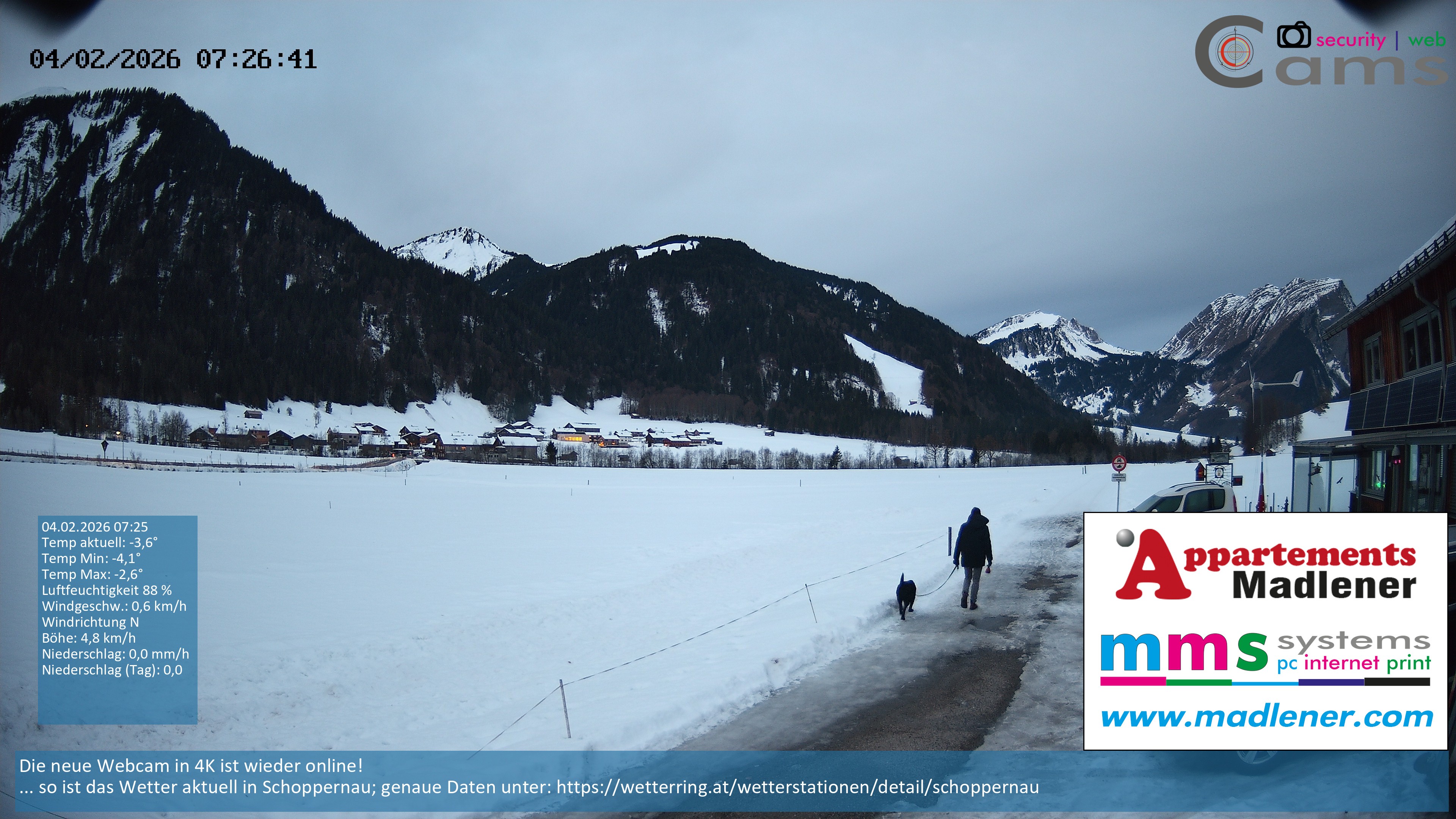 Archiv Foto Webcam Schoppernau Unterdorf im Bregenzerwald