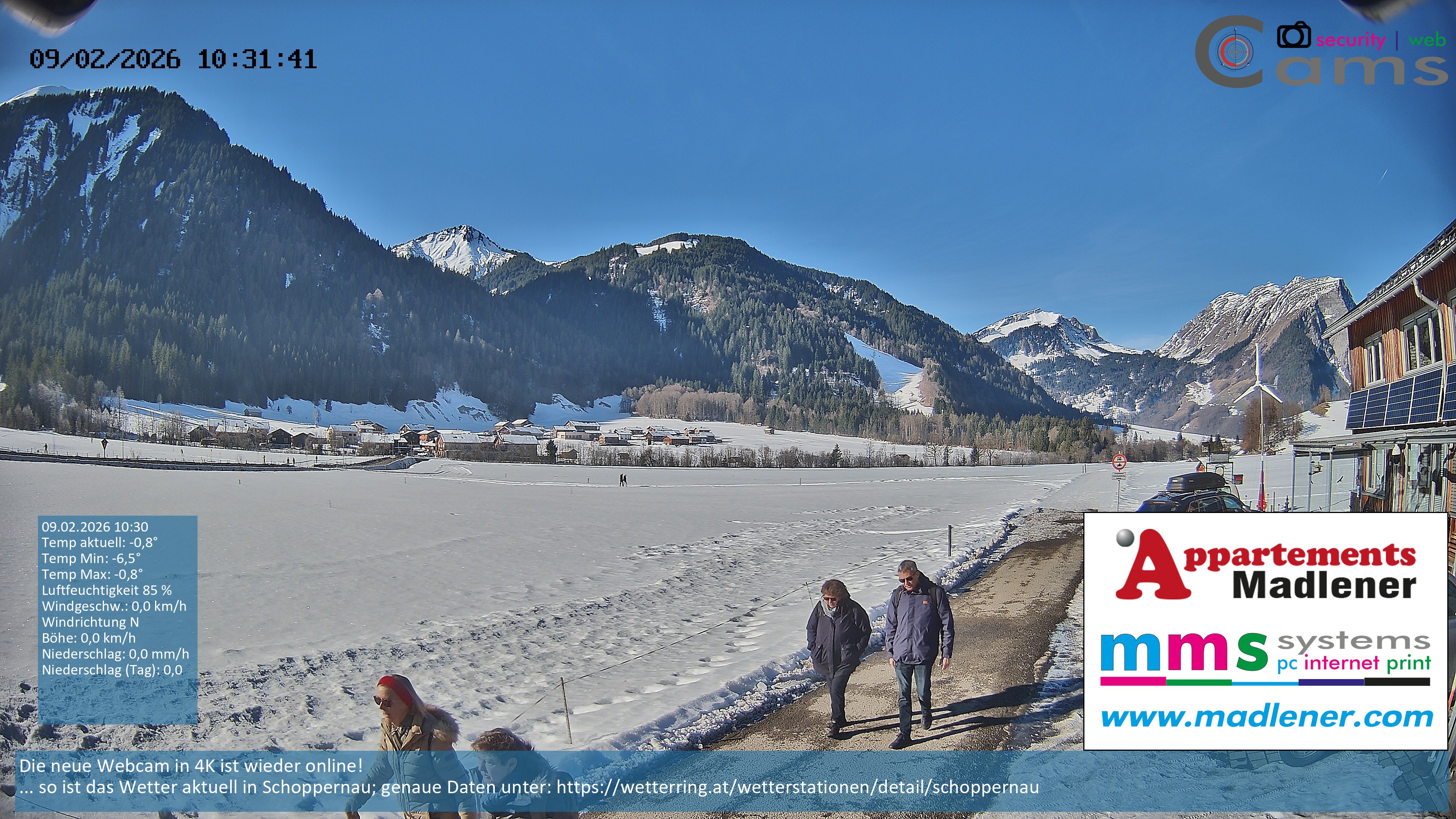 Archived image Webcam Schoppernau lower valley in the Bregenzerwald
