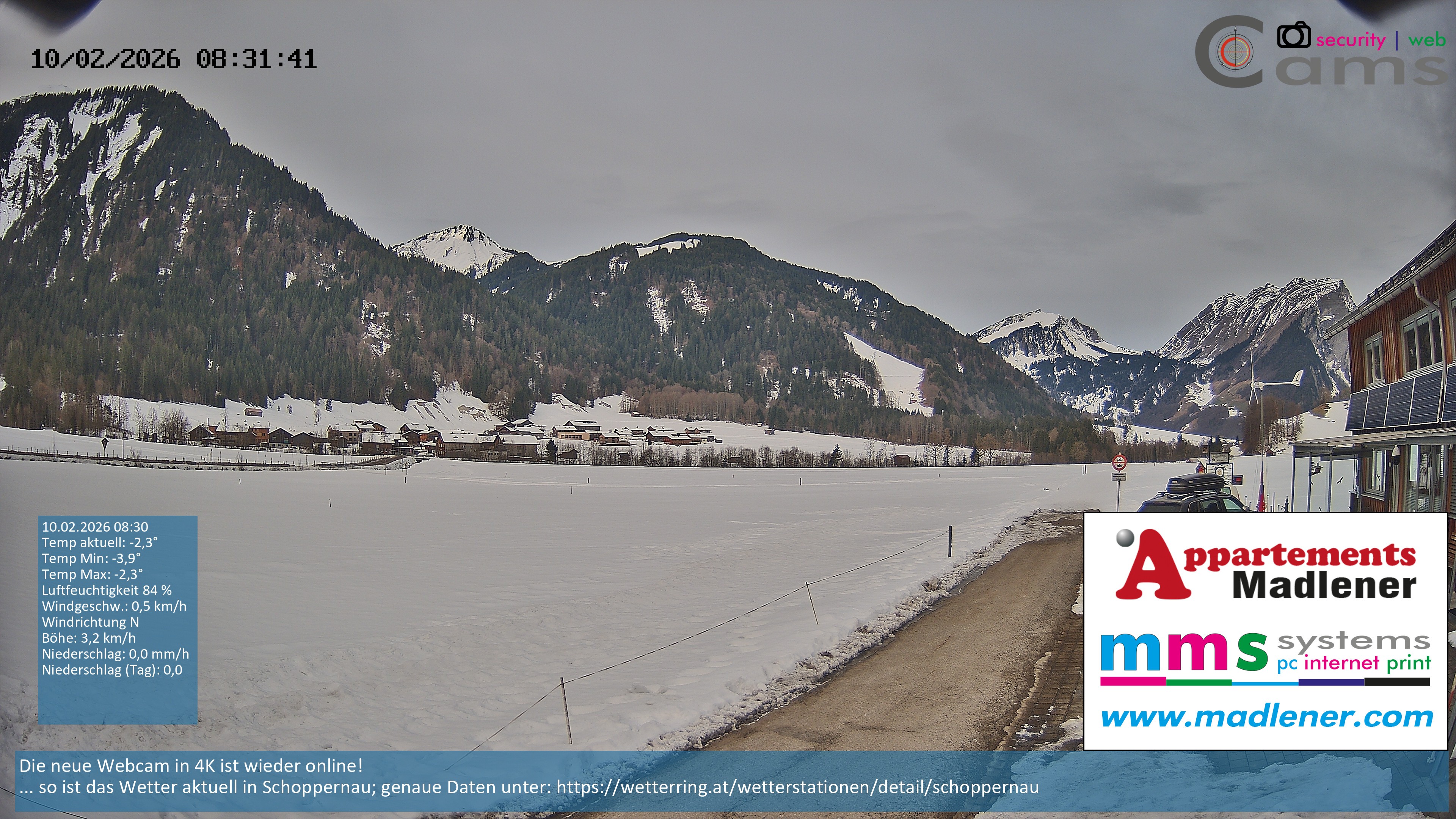 Archiv Foto Webcam Schoppernau Unterdorf im Bregenzerwald