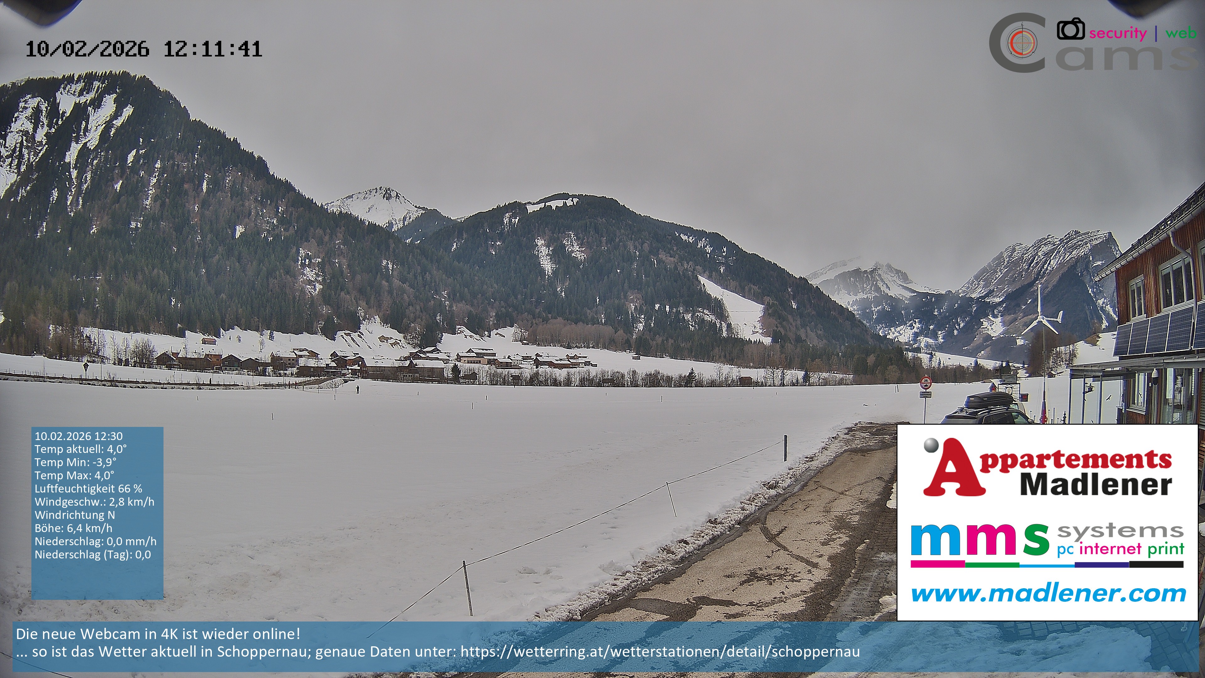 Archiv Foto Webcam Schoppernau Unterdorf im Bregenzerwald