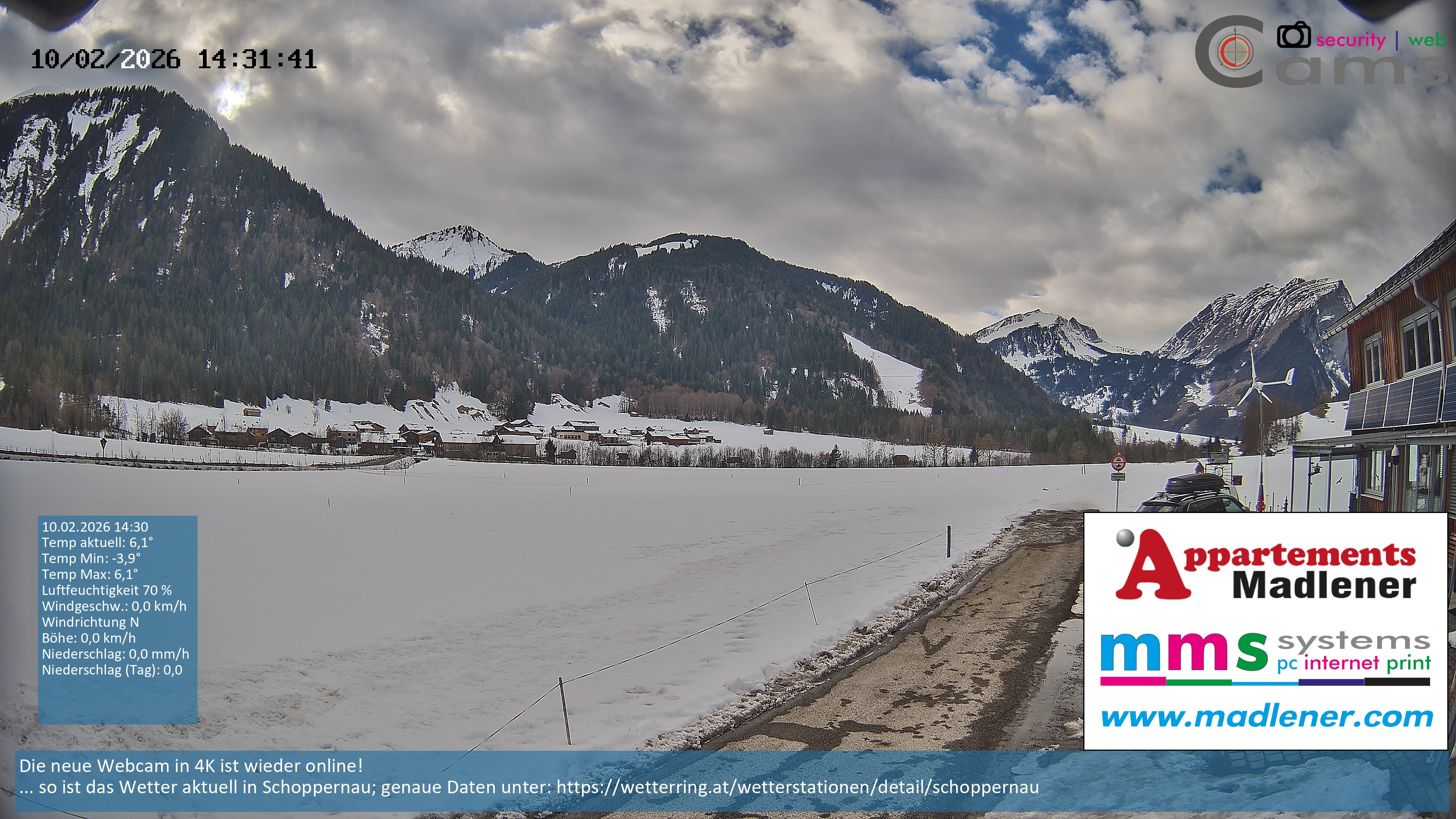 Archiv Foto Webcam Schoppernau Unterdorf im Bregenzerwald