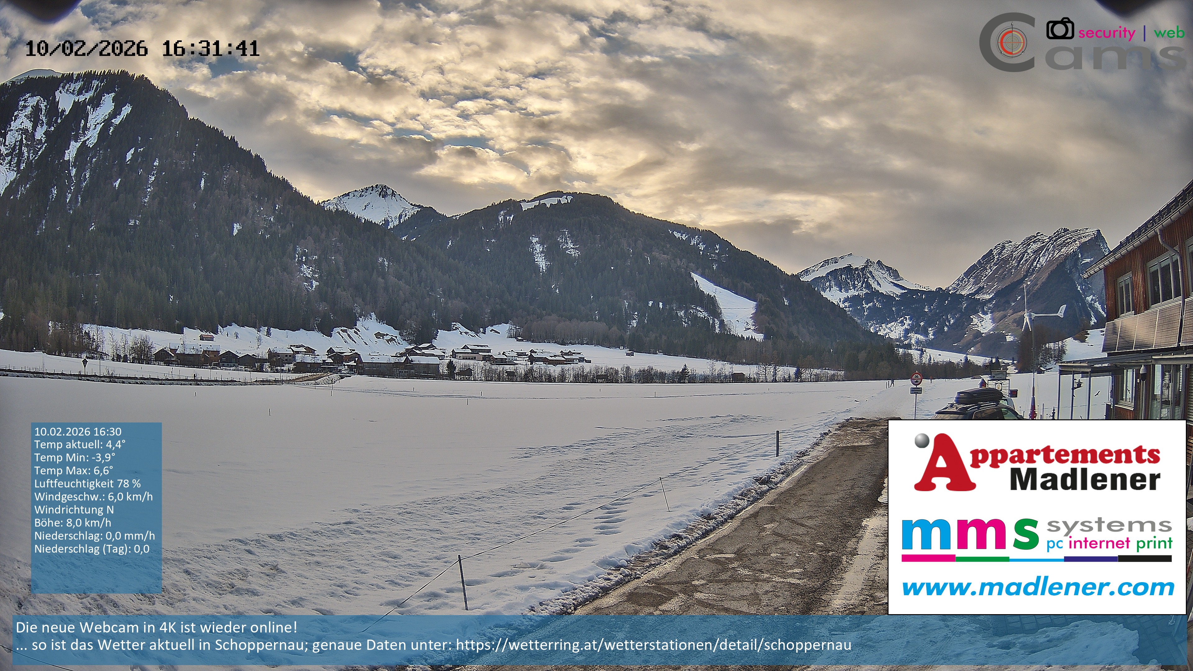 Archiv Foto Webcam Schoppernau Unterdorf im Bregenzerwald