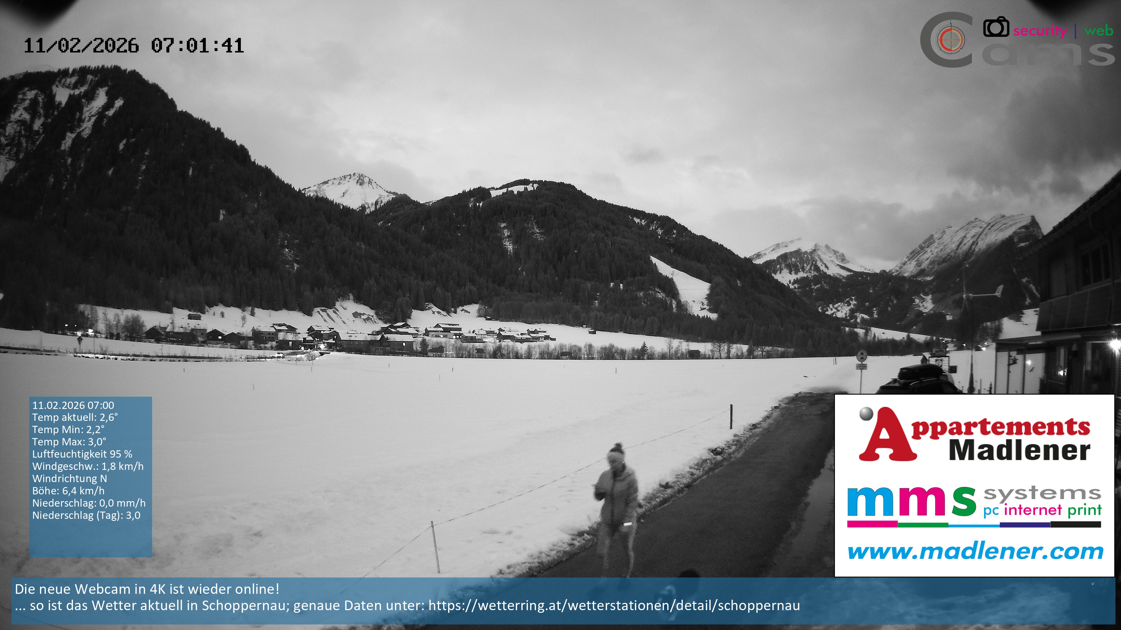 Archived image Webcam Schoppernau lower valley in the Bregenzerwald