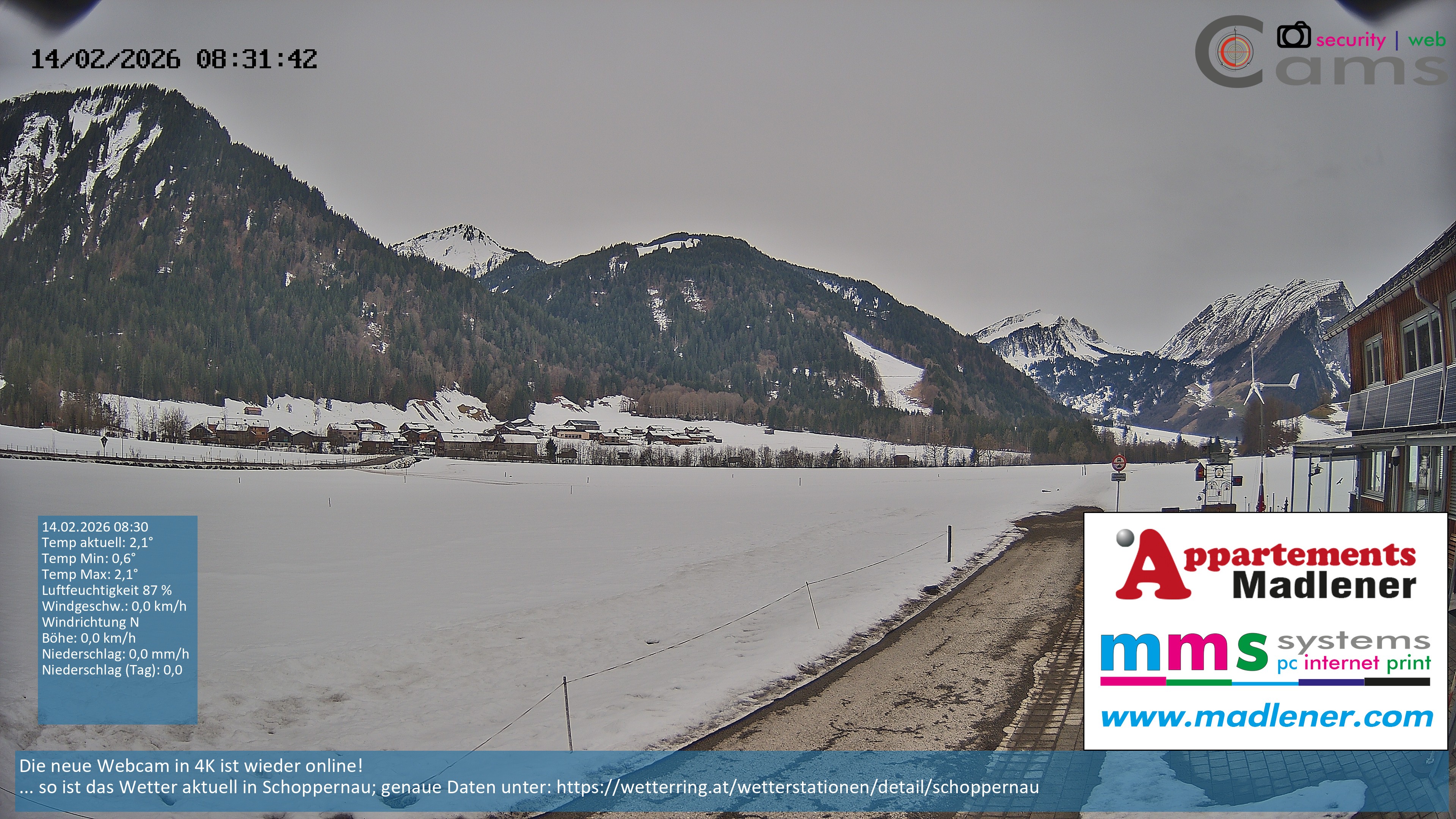 Archiv Foto Webcam Schoppernau Unterdorf im Bregenzerwald