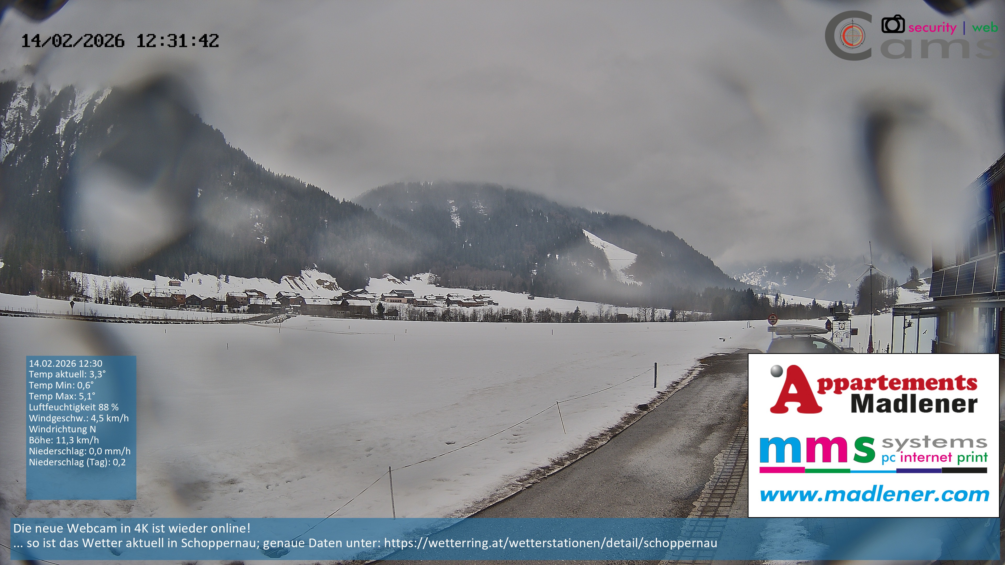 Archiv Foto Webcam Schoppernau Unterdorf im Bregenzerwald