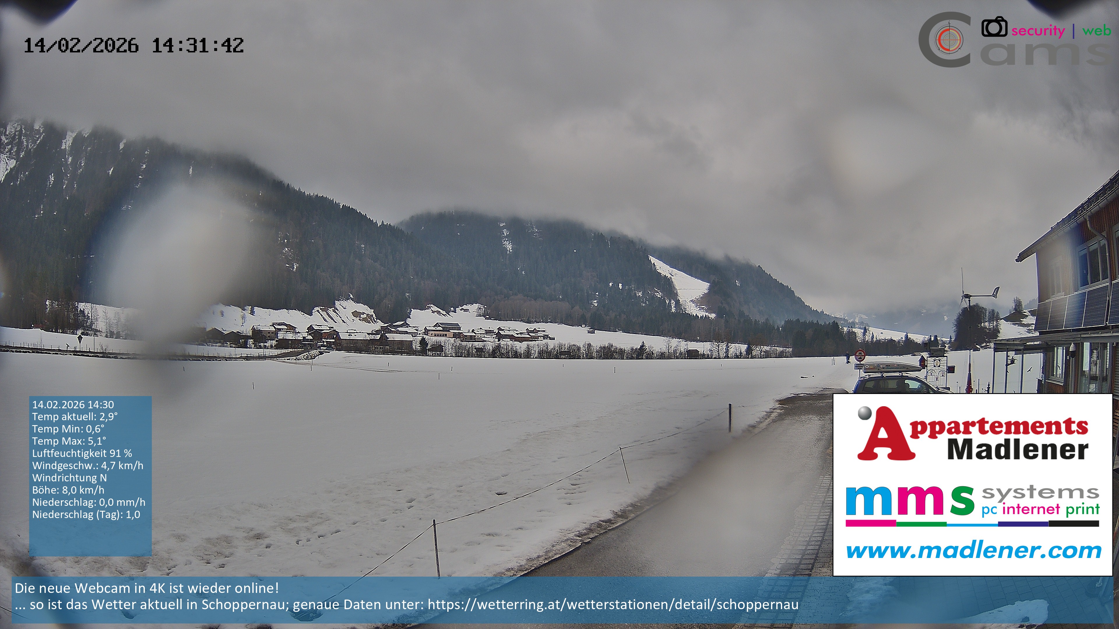 Archiv Foto Webcam Schoppernau Unterdorf im Bregenzerwald