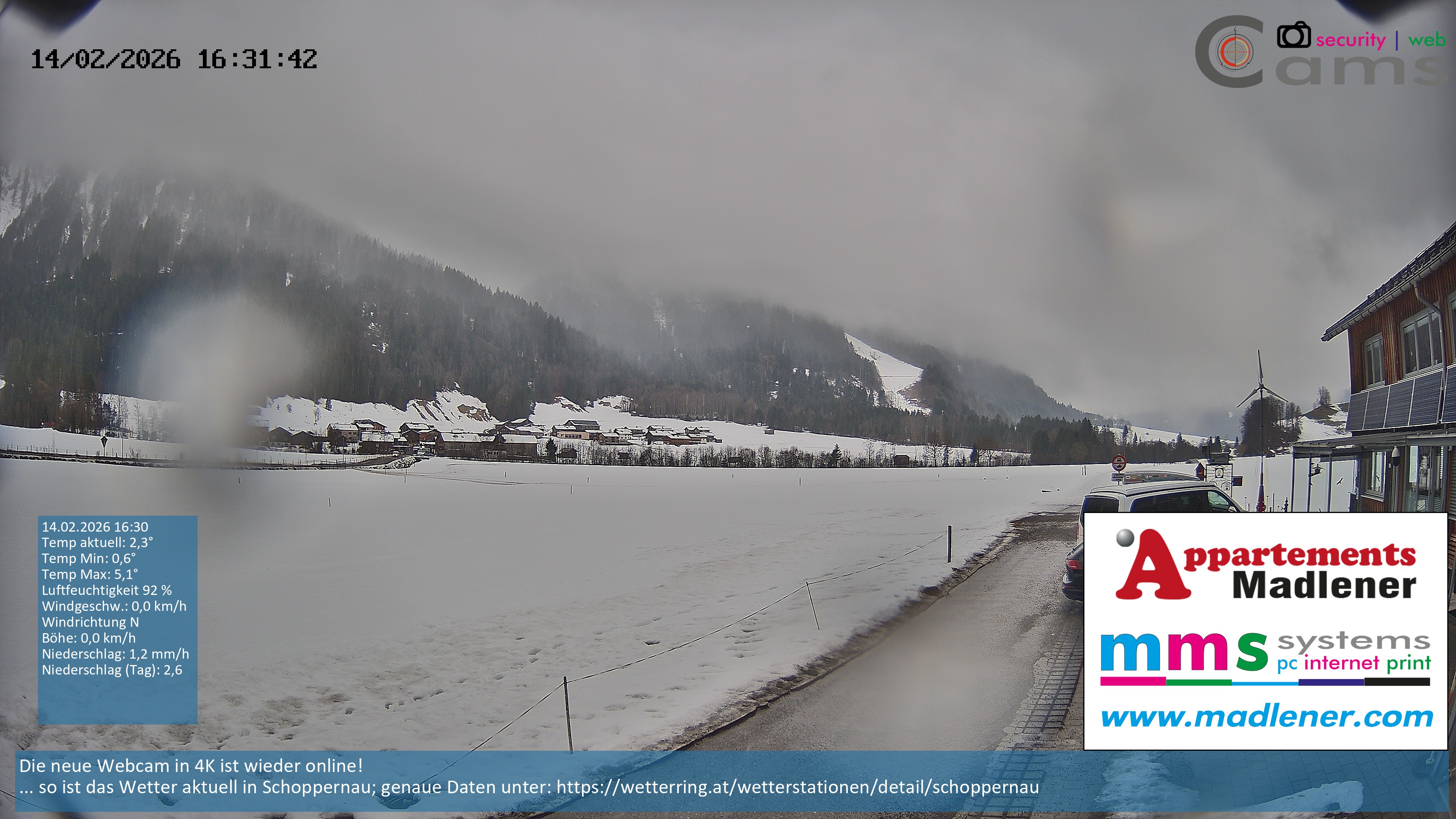 Archiv Foto Webcam Schoppernau Unterdorf im Bregenzerwald