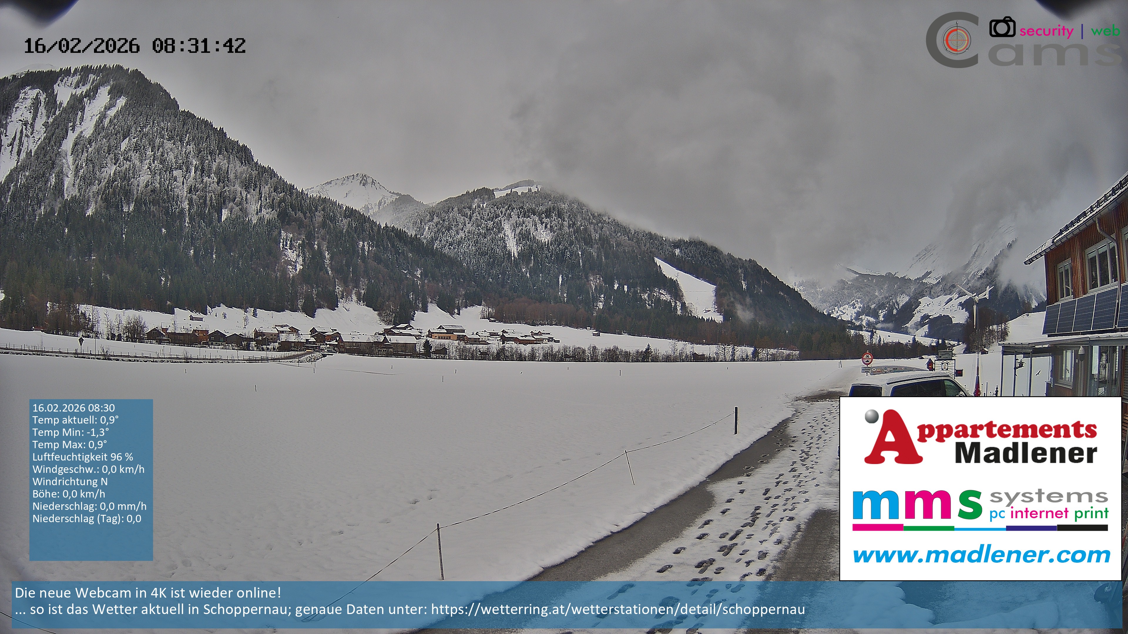 Archiv Foto Webcam Schoppernau Unterdorf im Bregenzerwald