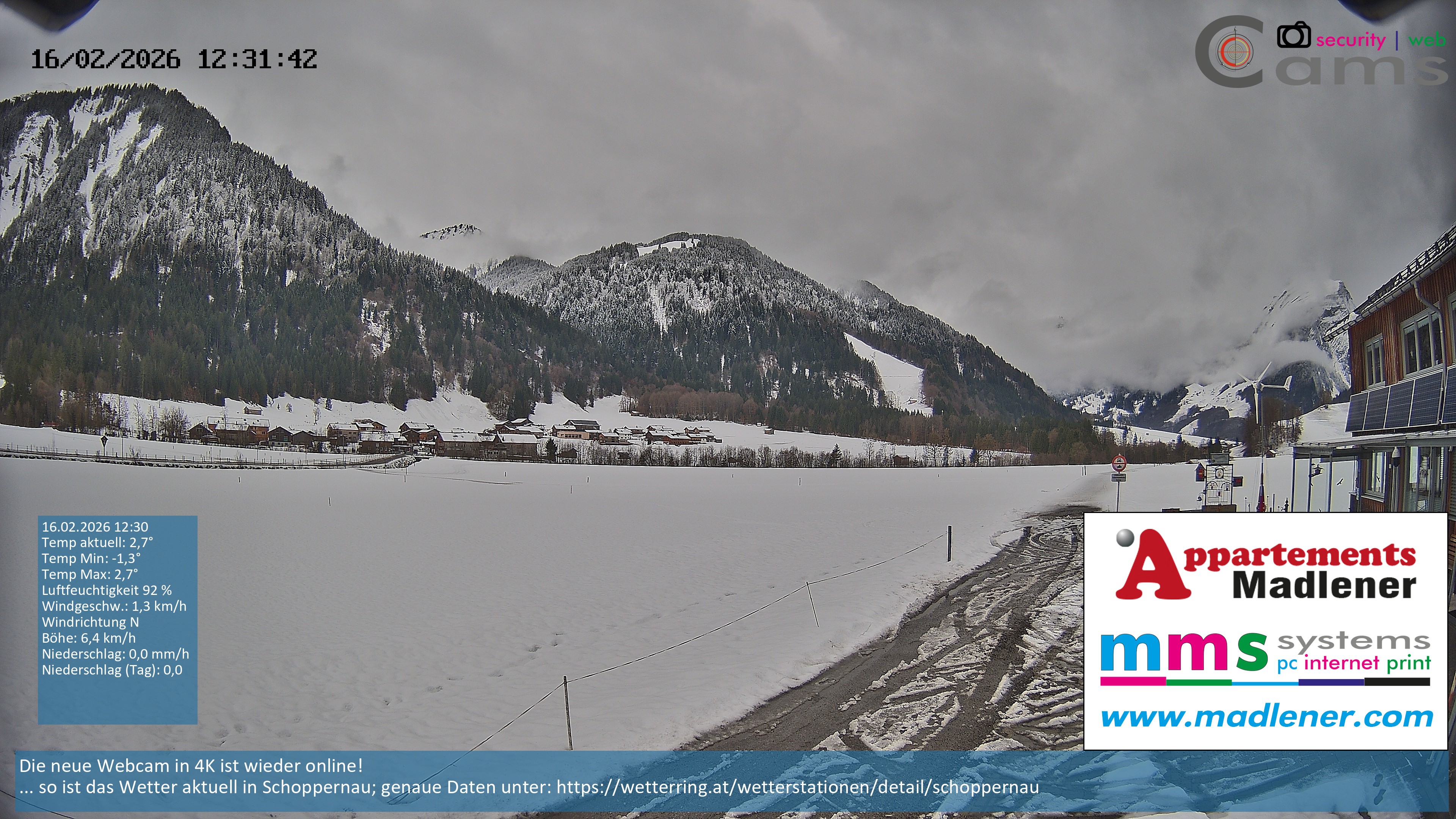 Archiv Foto Webcam Schoppernau Unterdorf im Bregenzerwald