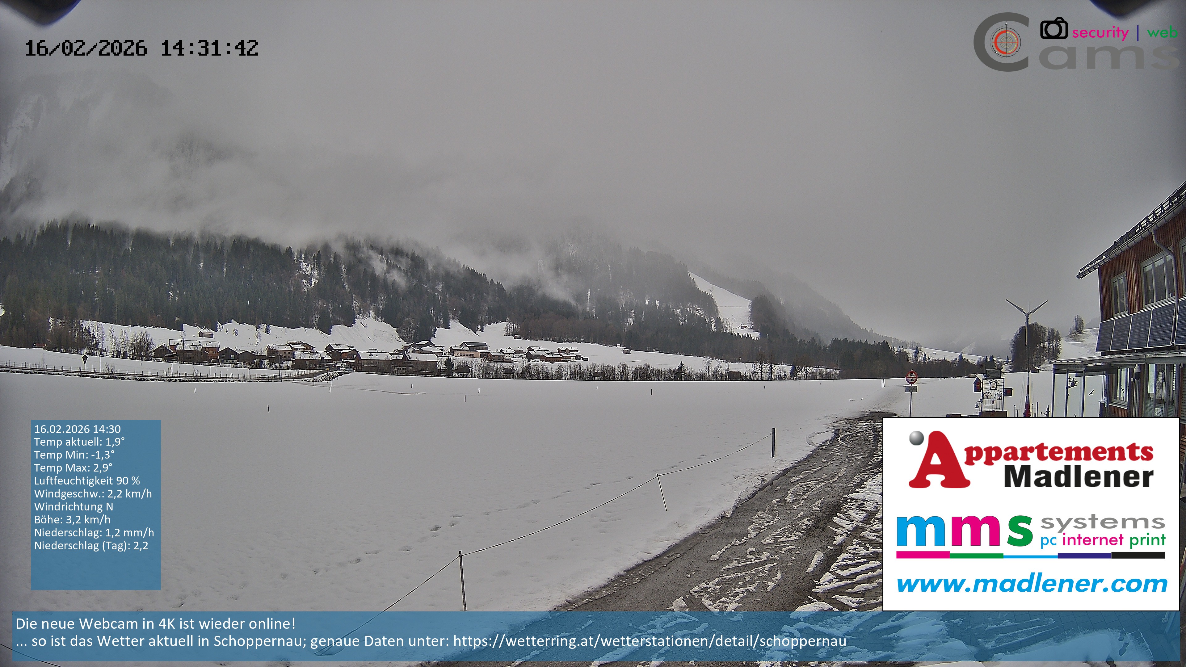Archiv Foto Webcam Schoppernau Unterdorf im Bregenzerwald