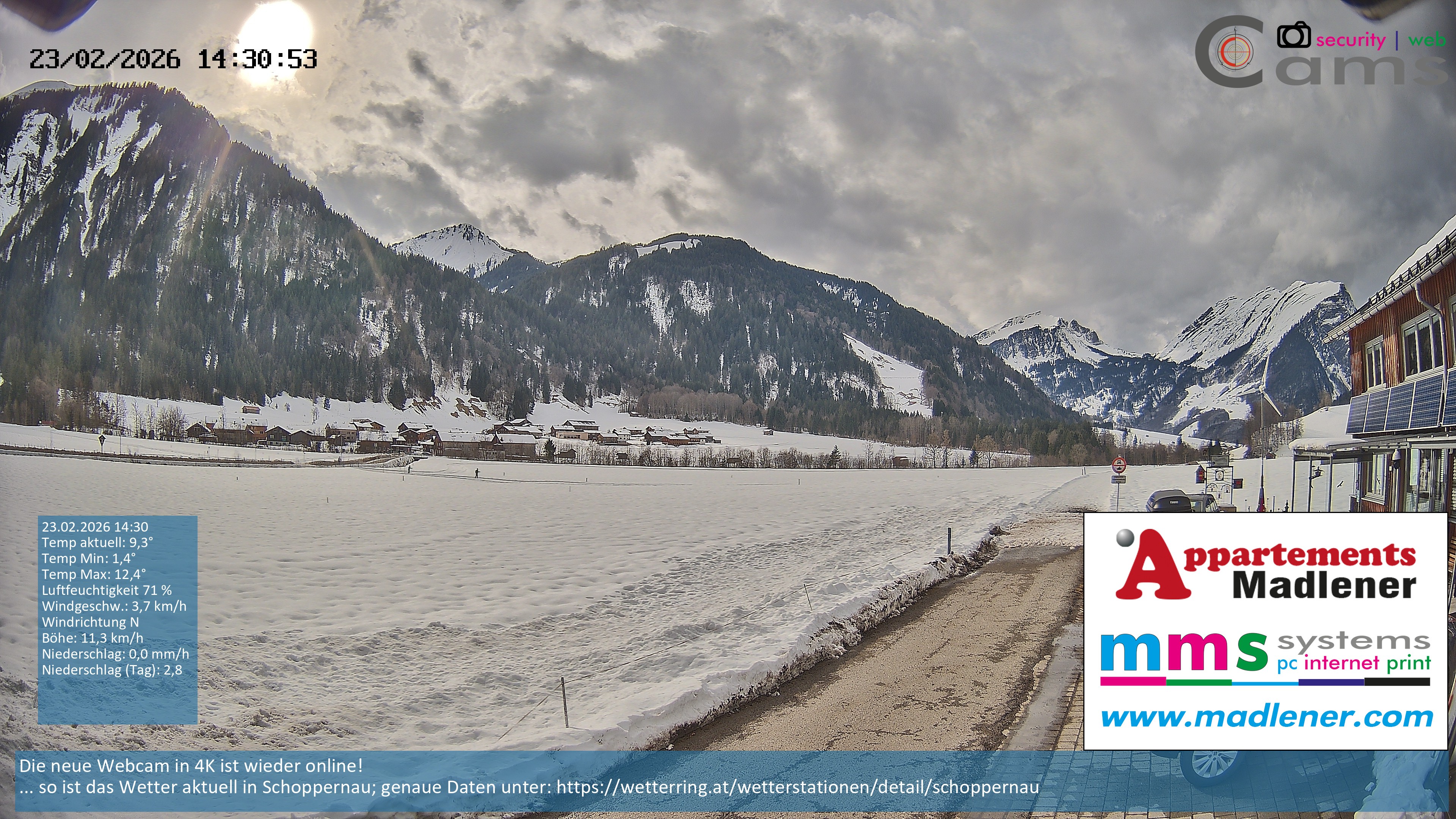 Archiv Foto Webcam Schoppernau Unterdorf im Bregenzerwald