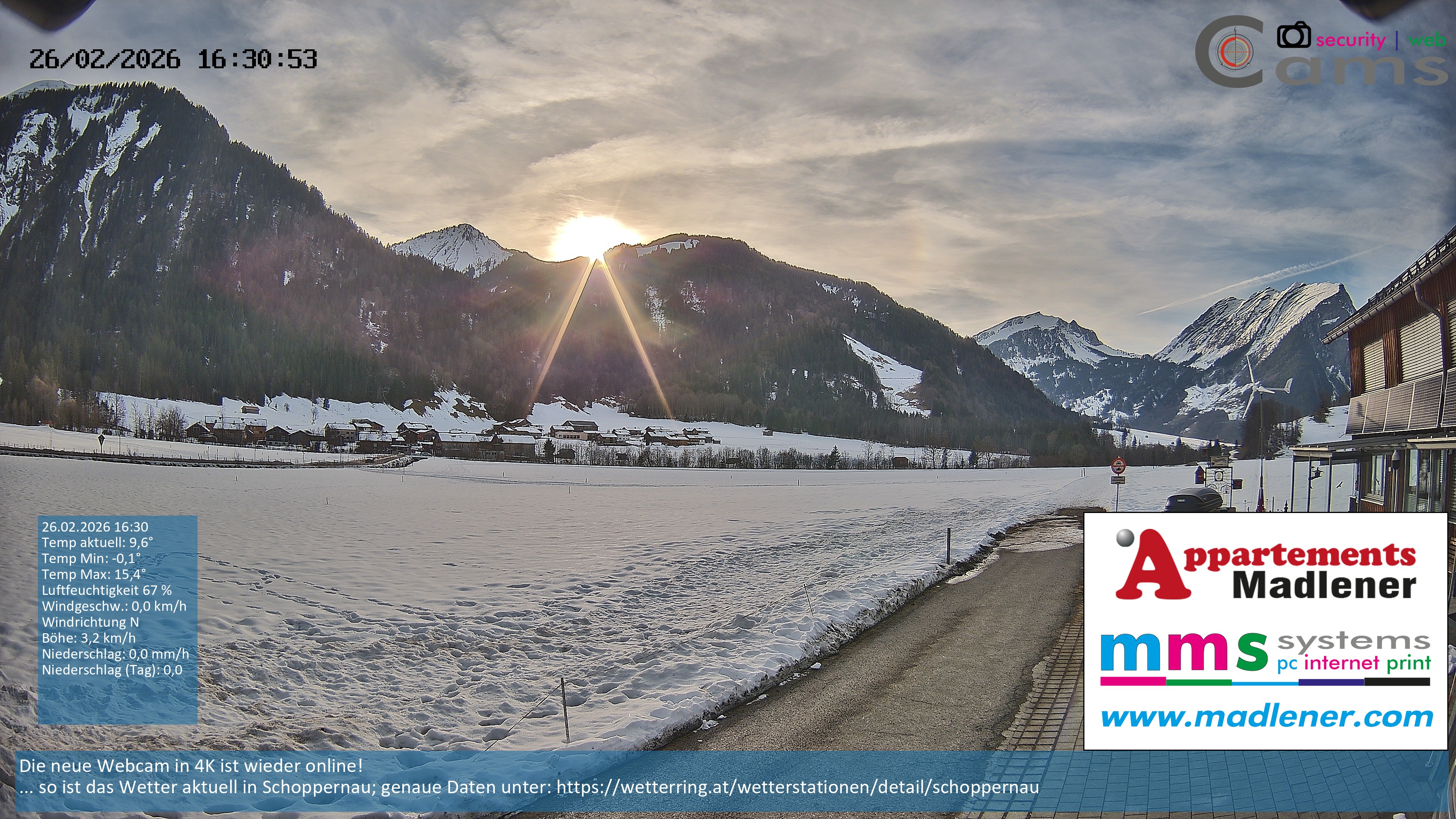 Archived image Webcam Schoppernau lower valley in the Bregenzerwald