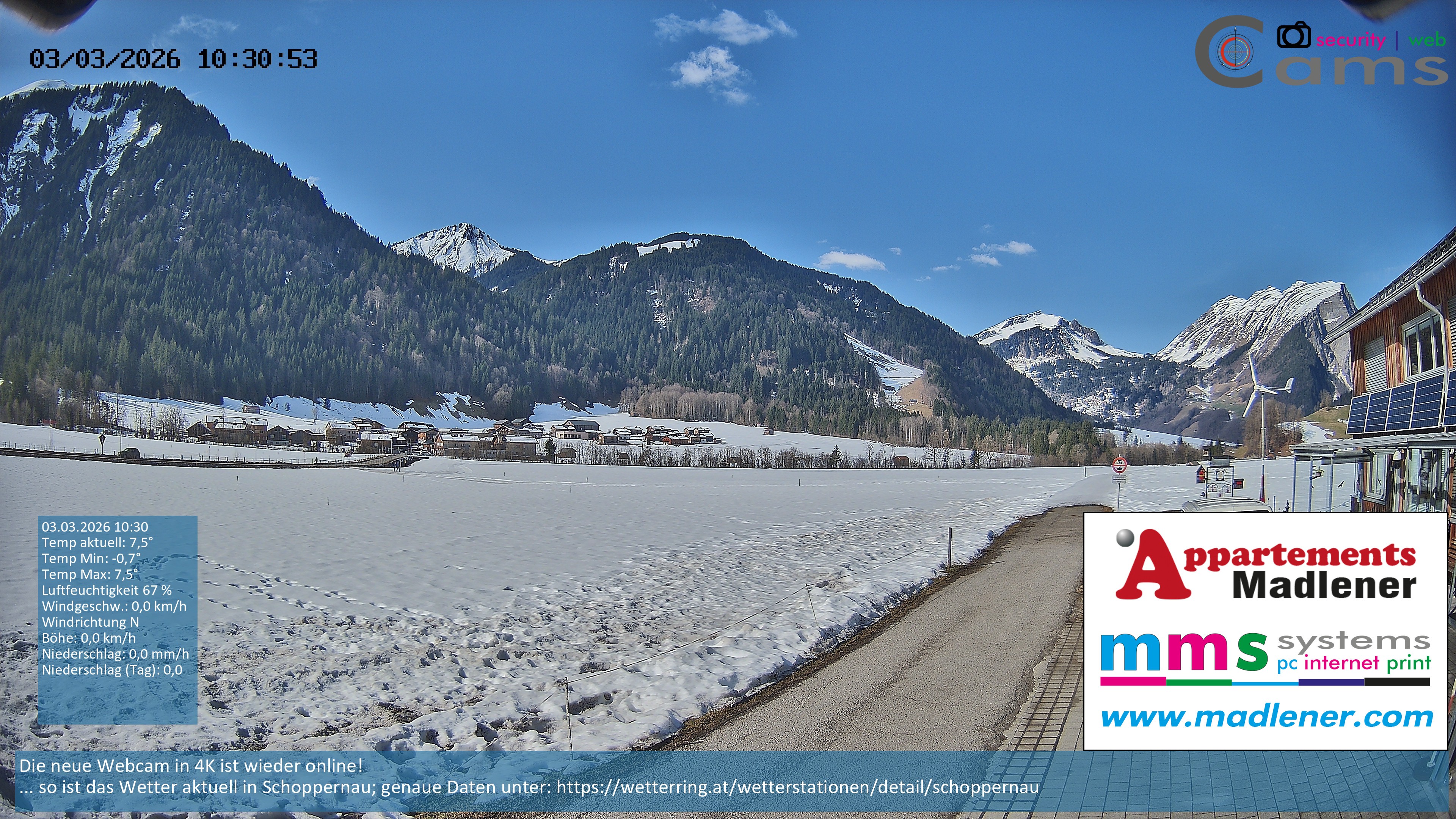 Archiv Foto Webcam Schoppernau Unterdorf im Bregenzerwald