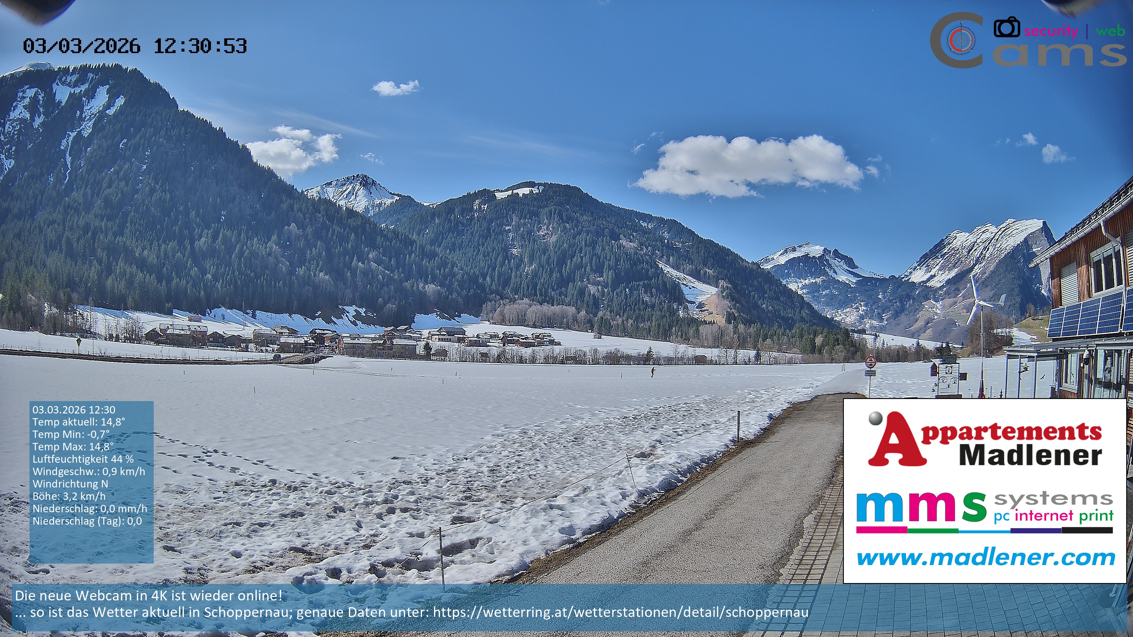 Archiv Foto Webcam Schoppernau Unterdorf im Bregenzerwald