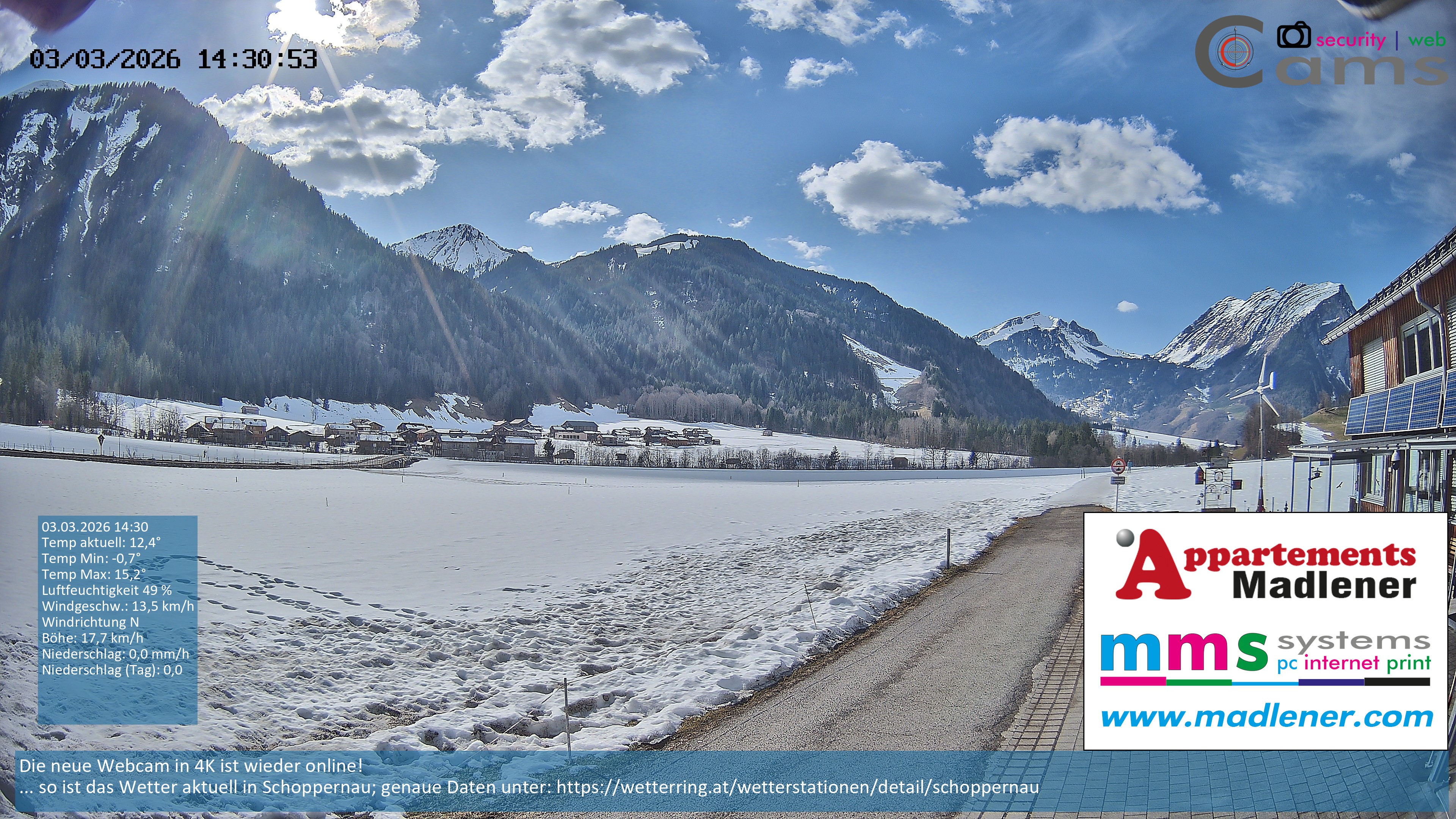 Archiv Foto Webcam Schoppernau Unterdorf im Bregenzerwald
