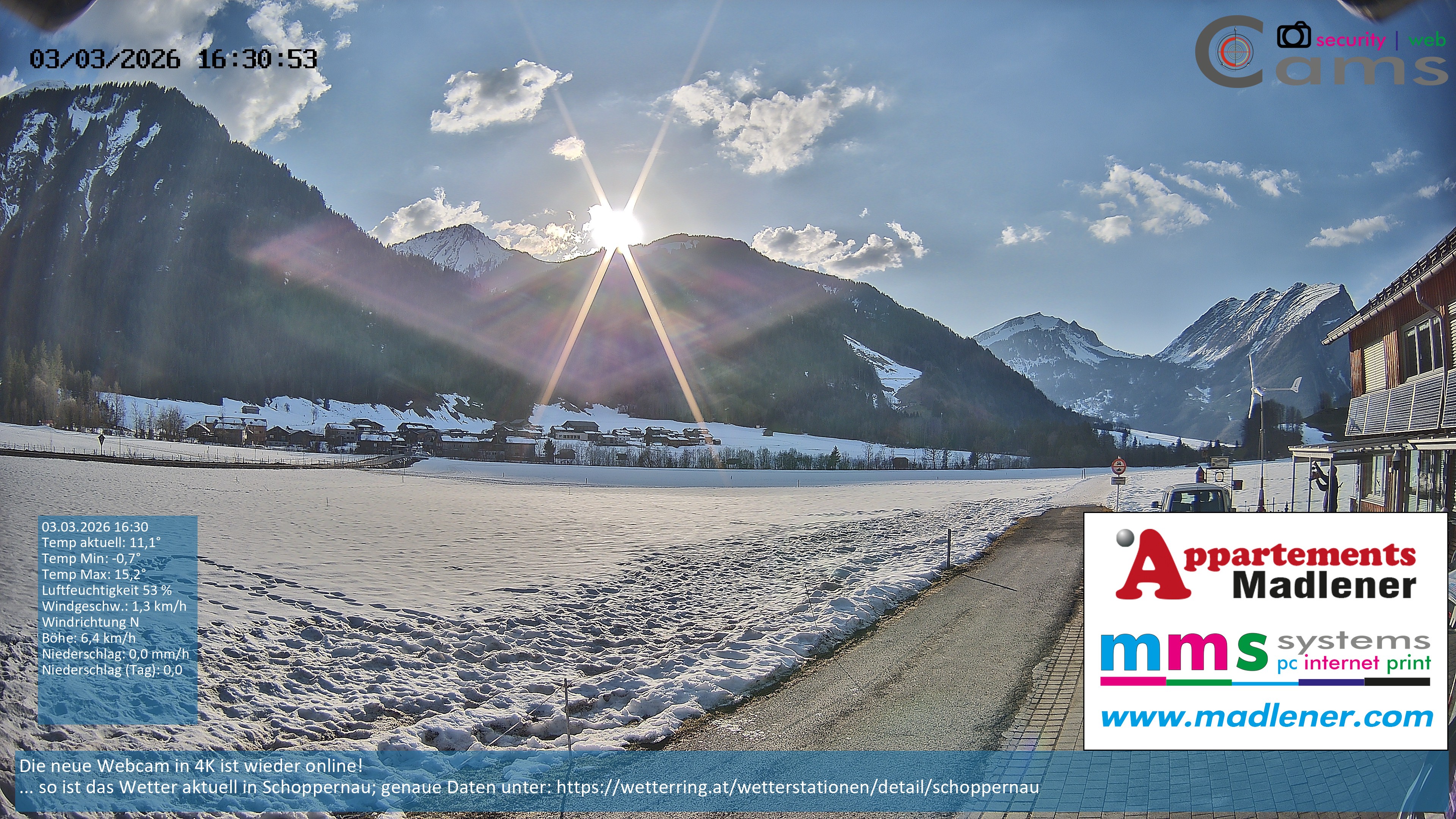 Archiv Foto Webcam Schoppernau Unterdorf im Bregenzerwald