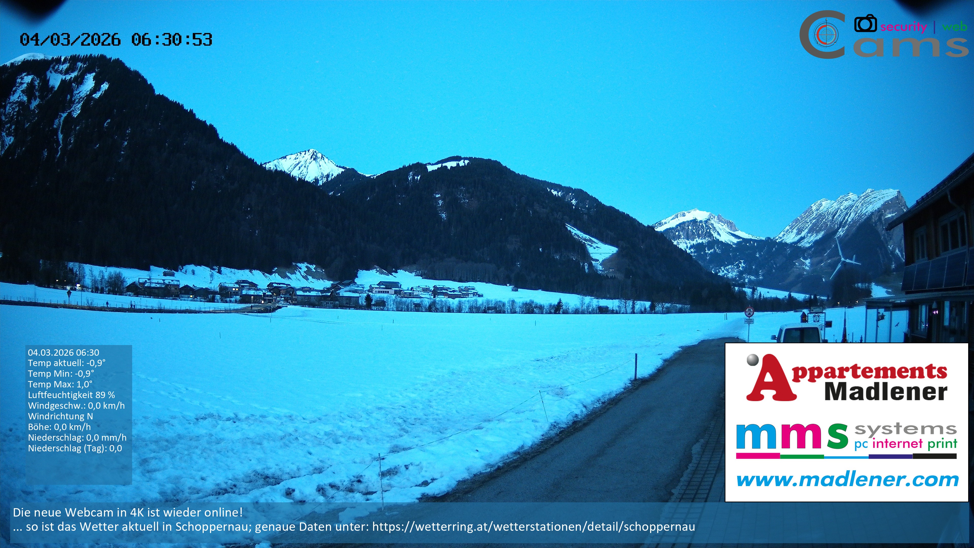 Archiv Foto Webcam Schoppernau Unterdorf im Bregenzerwald