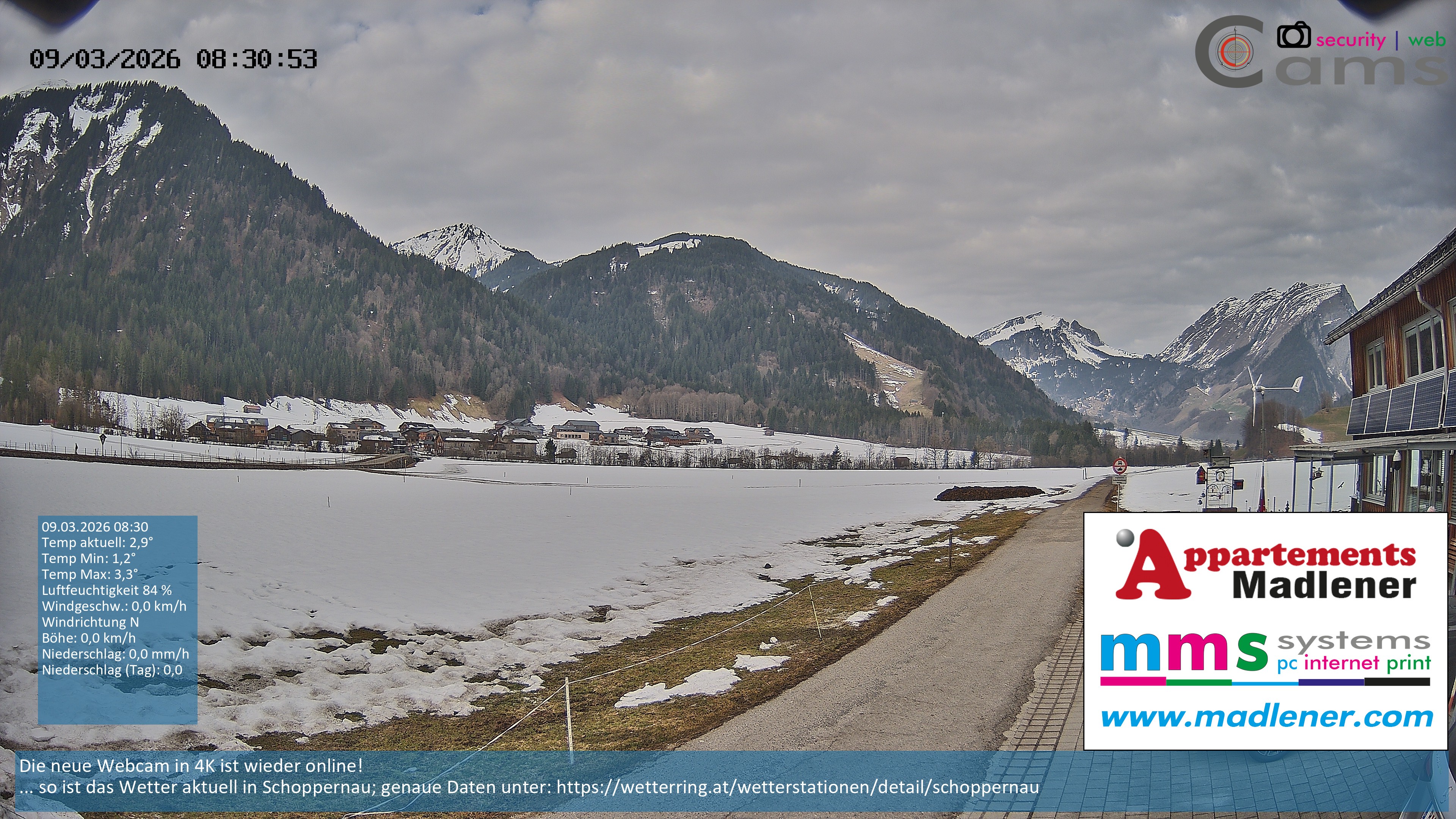 Archiv Foto Webcam Schoppernau Unterdorf im Bregenzerwald