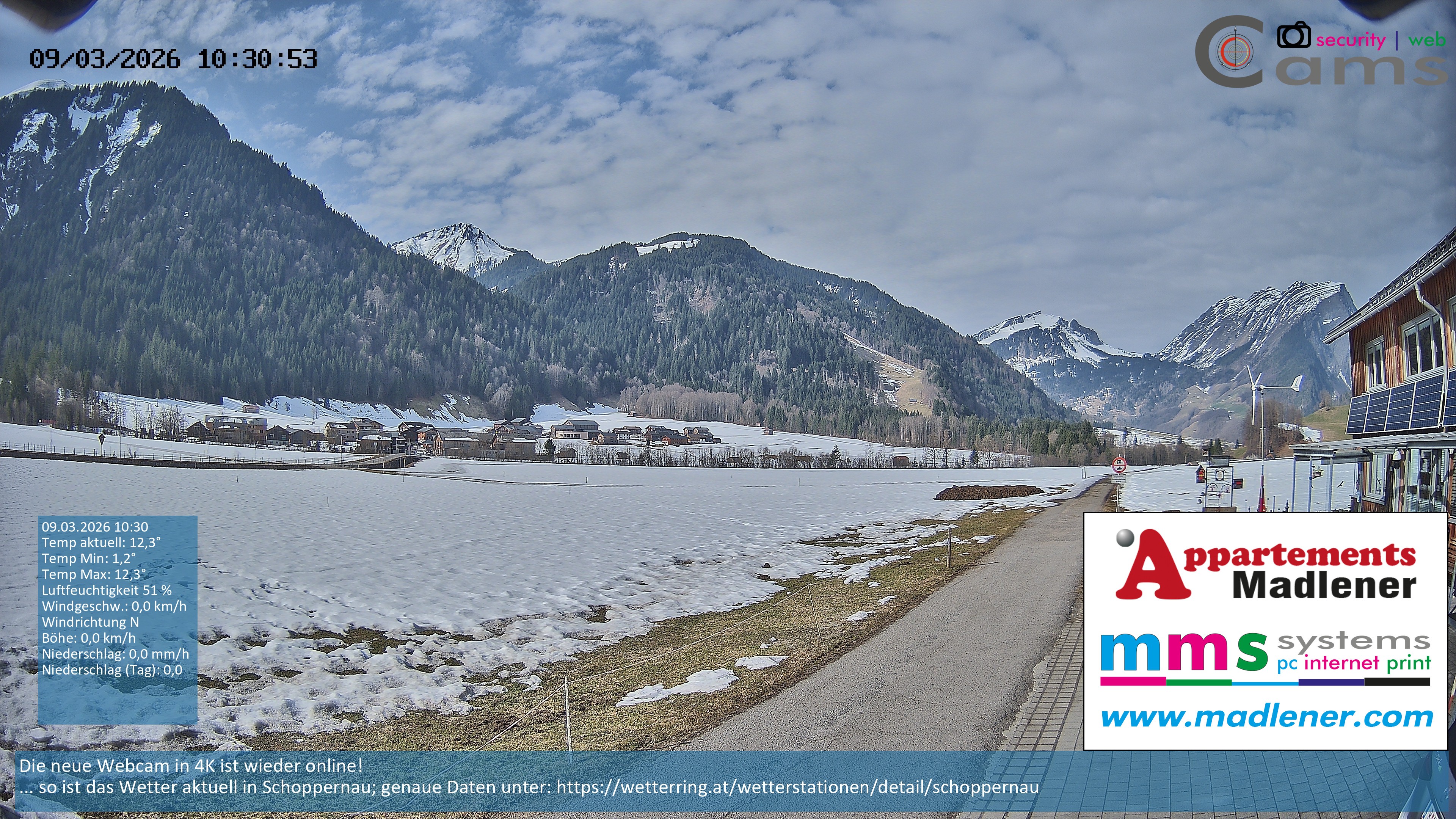 Archiv Foto Webcam Schoppernau Unterdorf im Bregenzerwald
