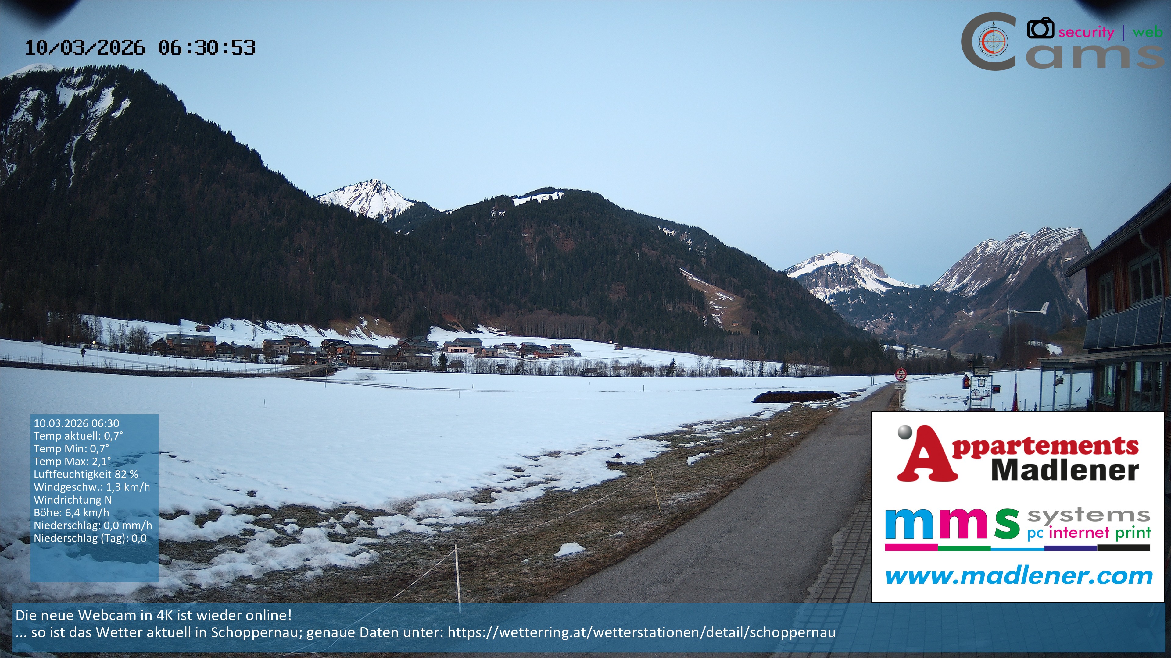 Archiv Foto Webcam Schoppernau Unterdorf im Bregenzerwald