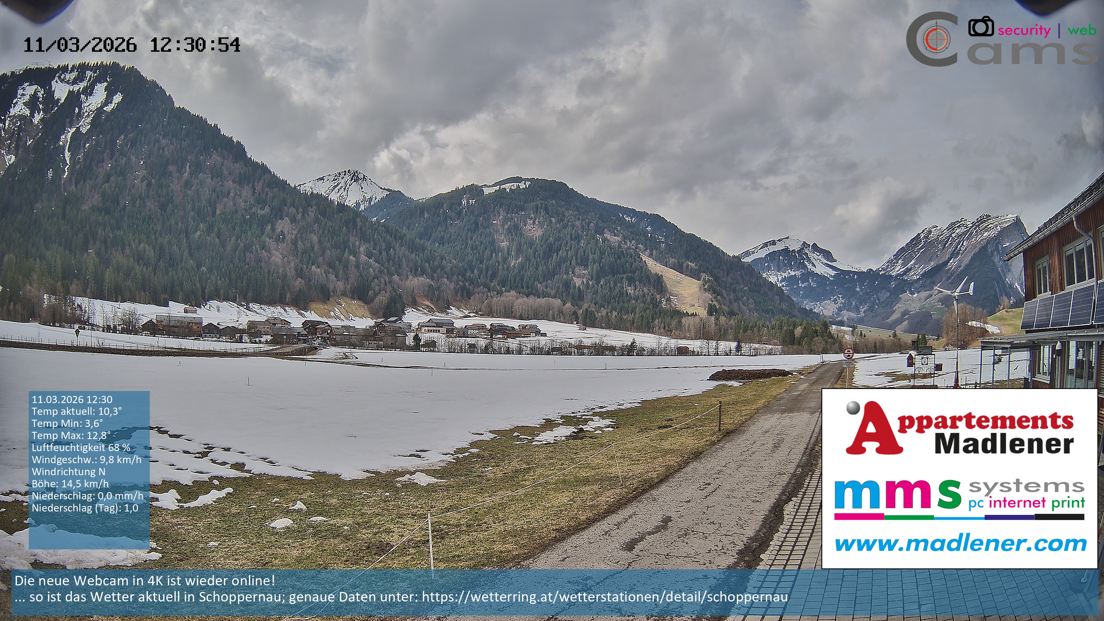 Archiv Foto Webcam Schoppernau Unterdorf im Bregenzerwald