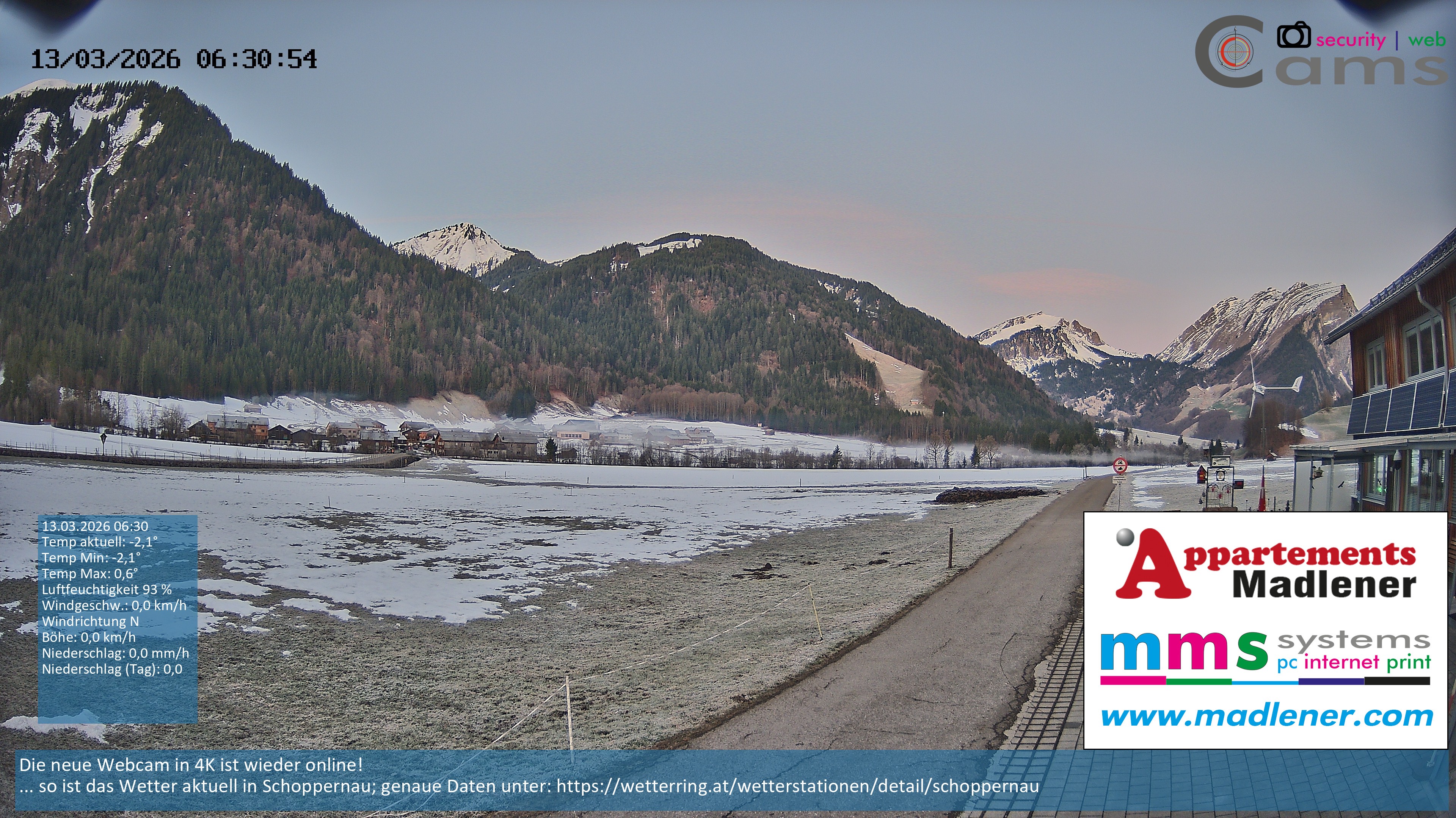 Archiv Foto Webcam Schoppernau Unterdorf im Bregenzerwald