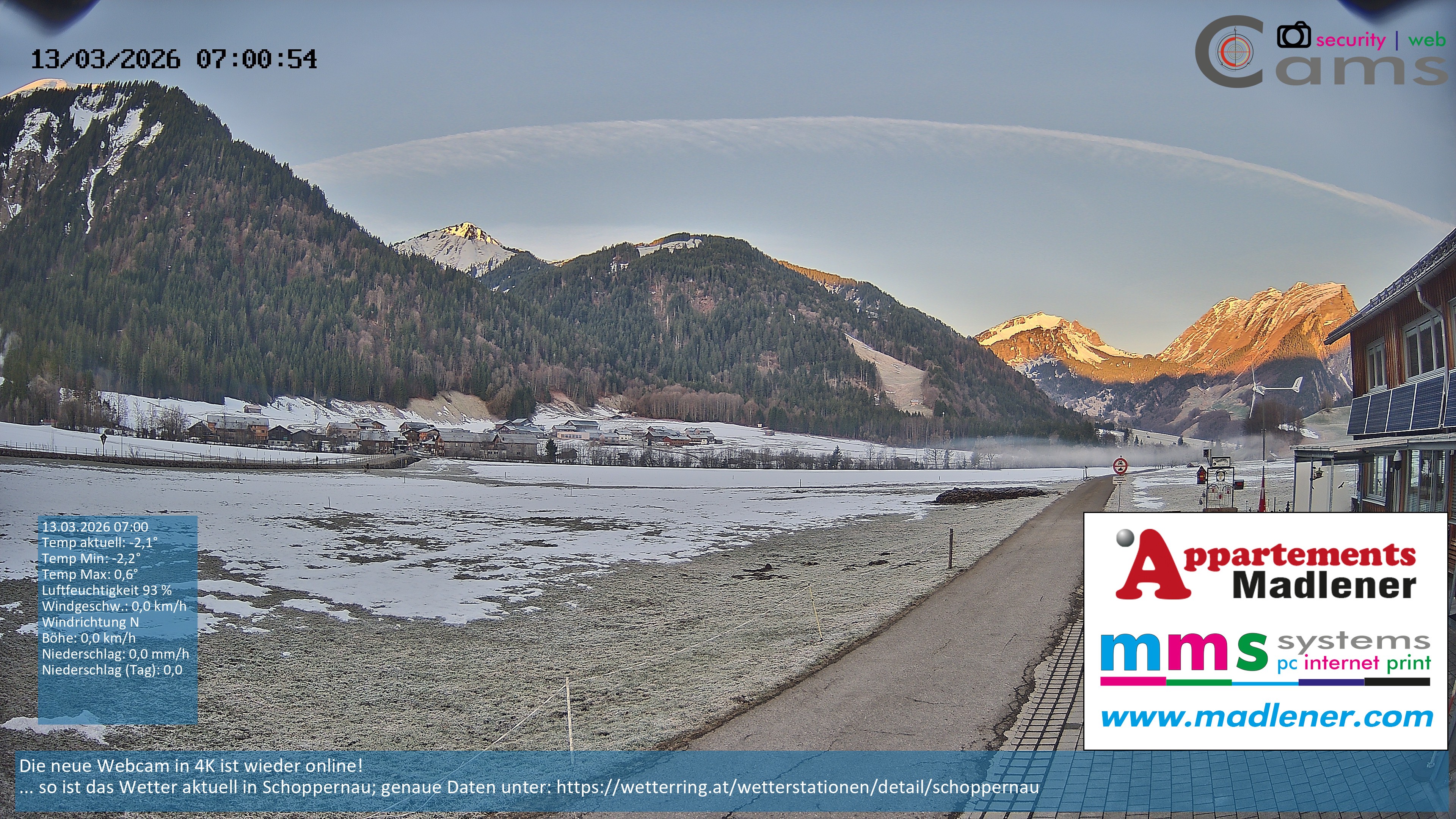 Archiv Foto Webcam Schoppernau Unterdorf im Bregenzerwald