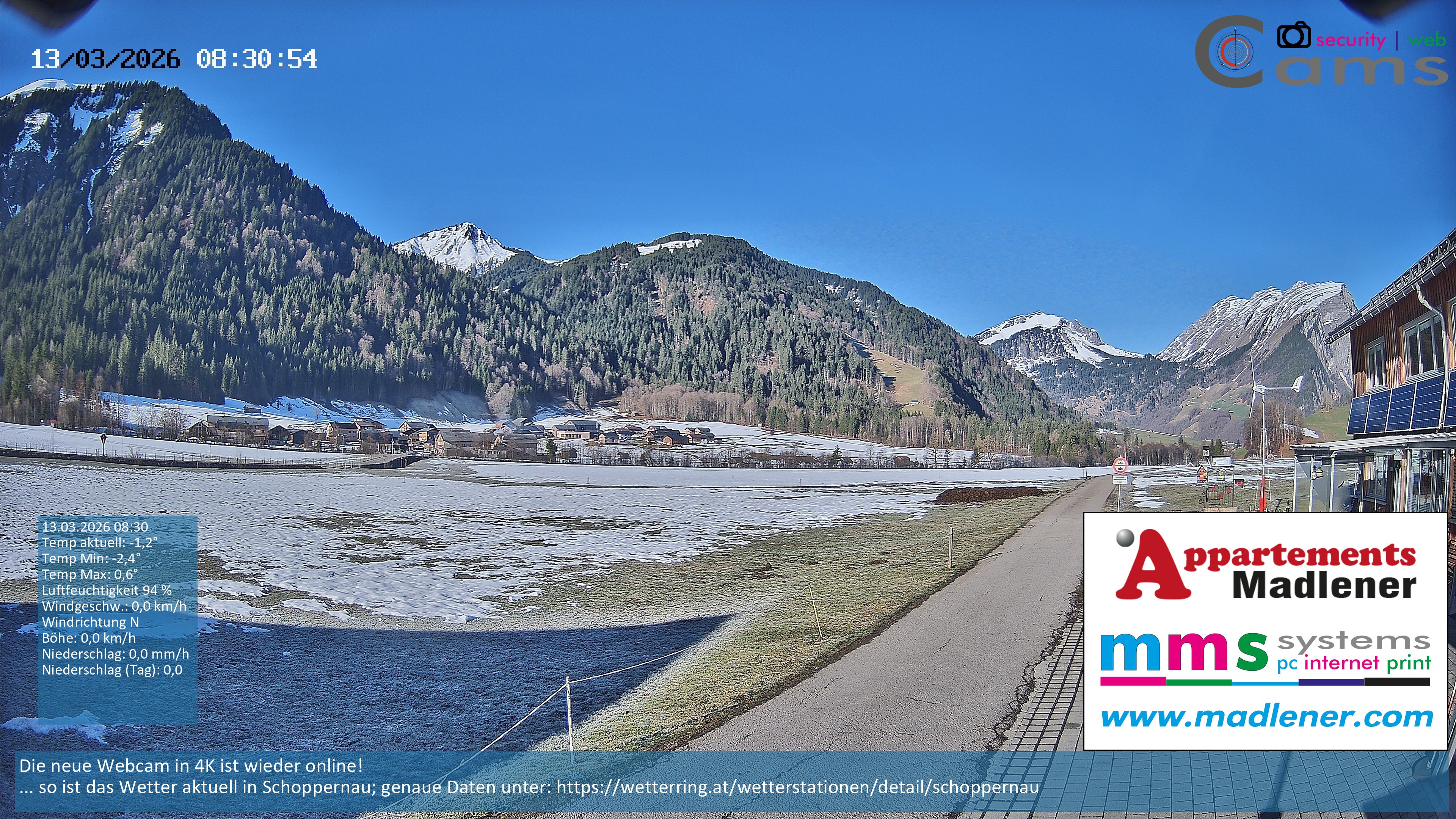 Archiv Foto Webcam Schoppernau Unterdorf im Bregenzerwald